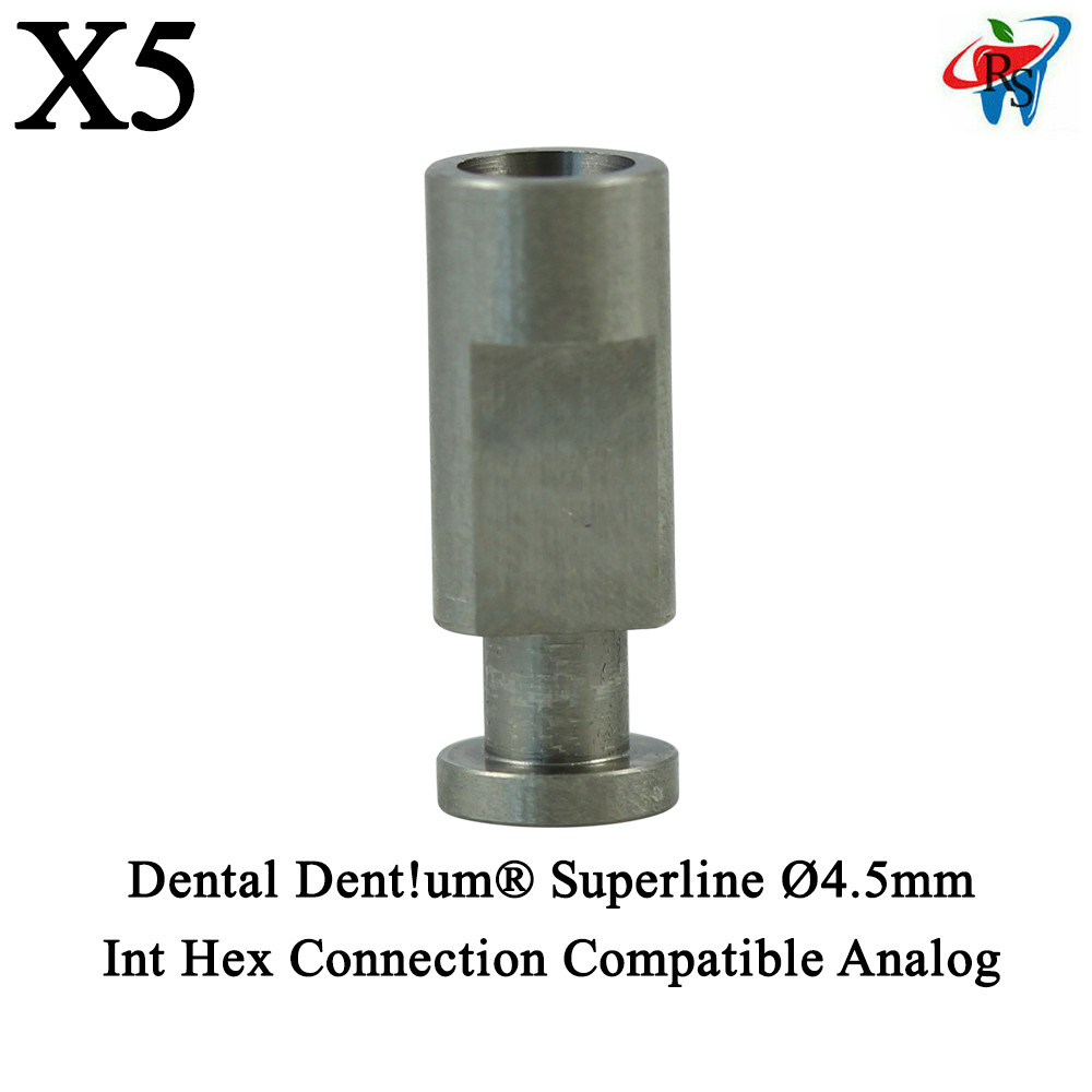 5pcs Dental Dent!um® Superline Ø4.5mm Int Hex Connection Compatible Analog