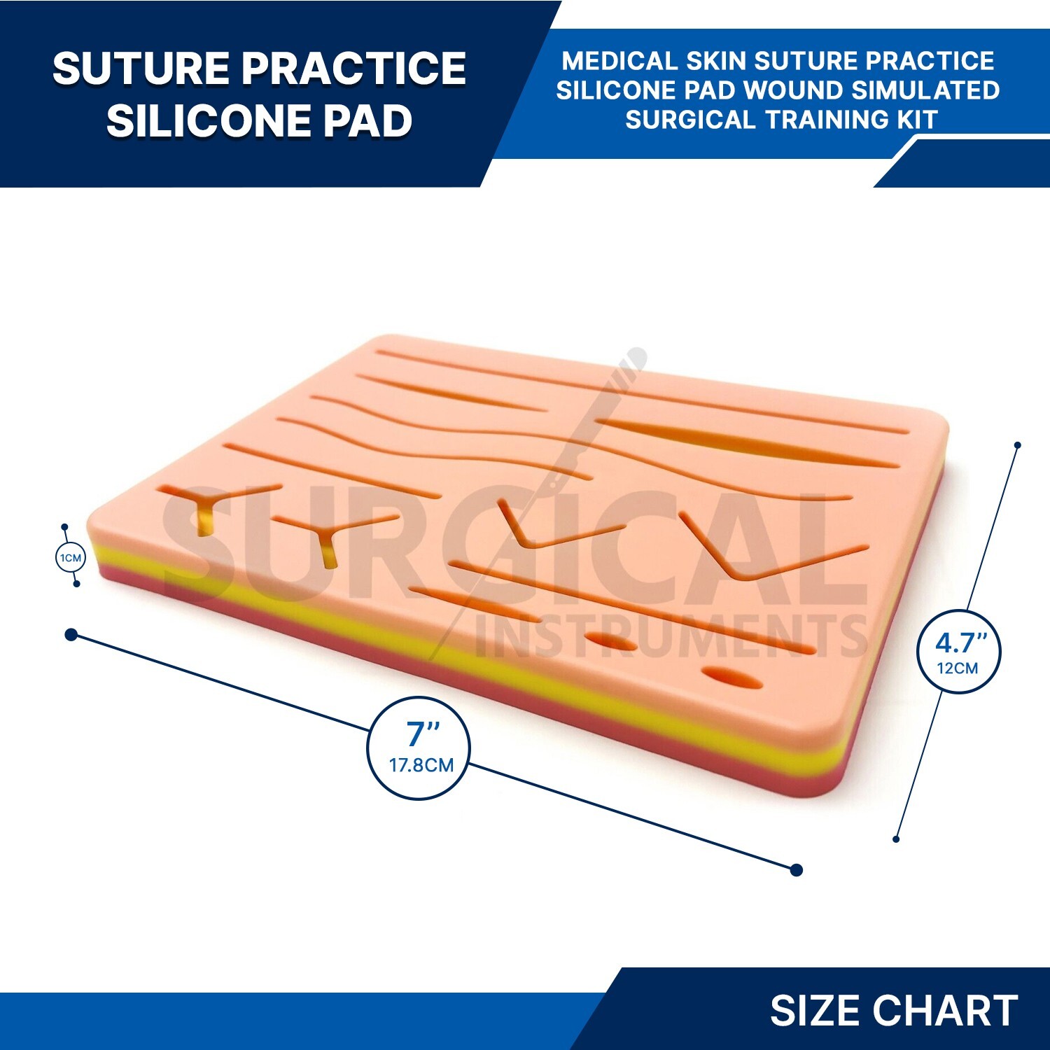 200 Pcs Skin Suture Practice Silicone Pad Wound Simulated Surgical Training Kit