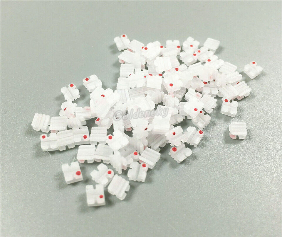 100Pcs Dental Orthodontic Bracket Ceramic In Bulk Mini Roth 022 345 Hooks