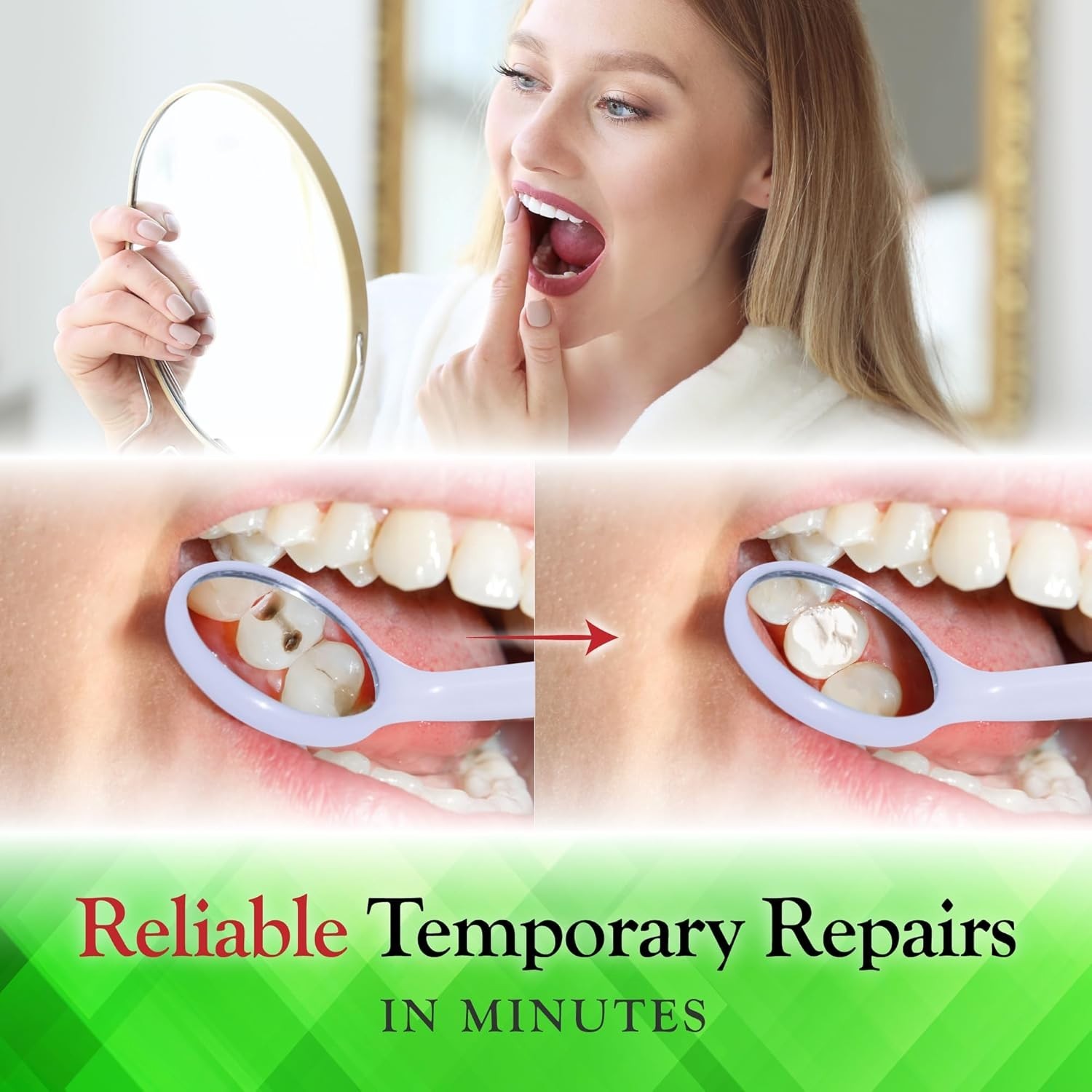Professional Home Dental Repair Kit – Water Resistant Cement for Caps & Crowns