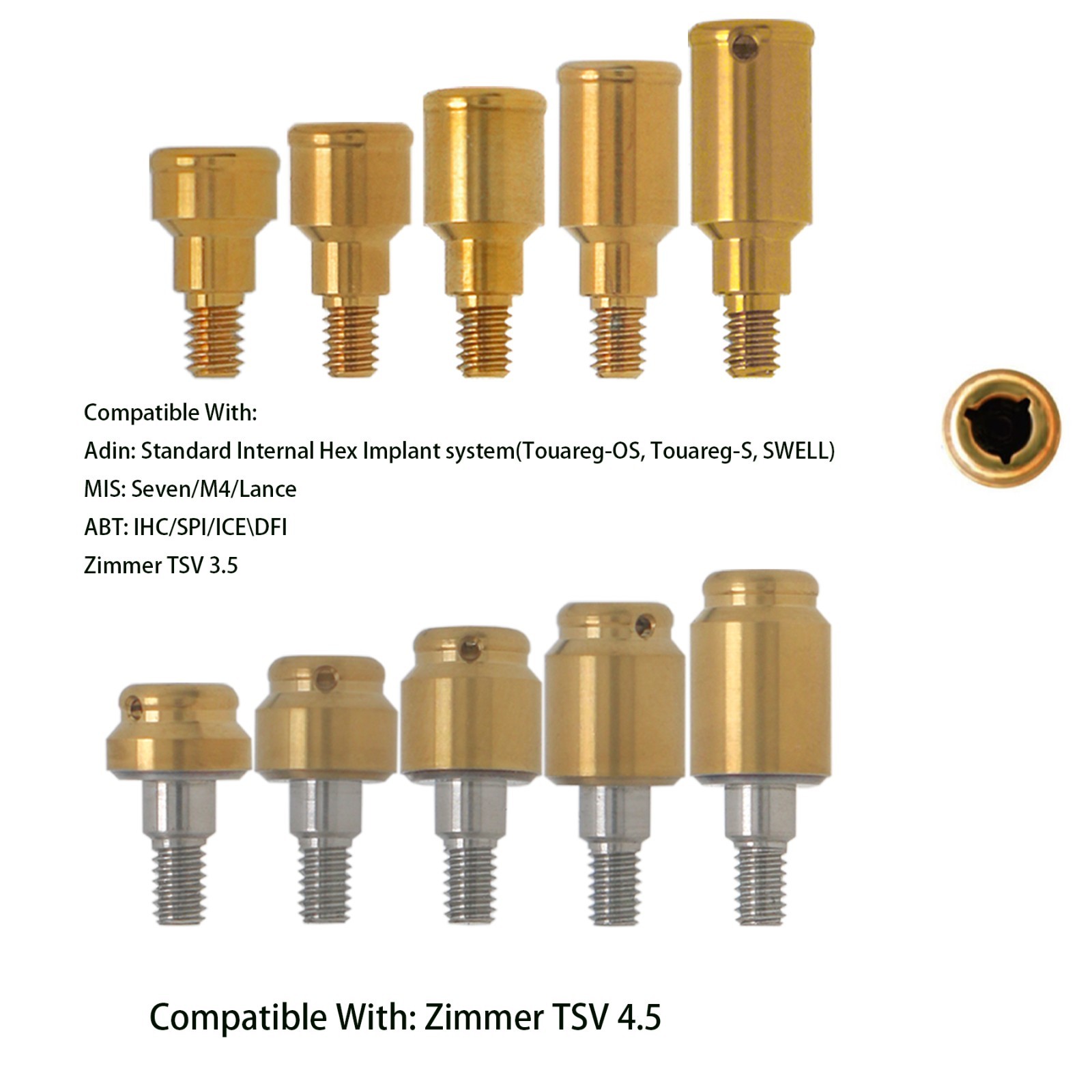 Implant ZEST Locator Attachment Abutment Fits Hiossen NobelActive CC Zimmer TSV