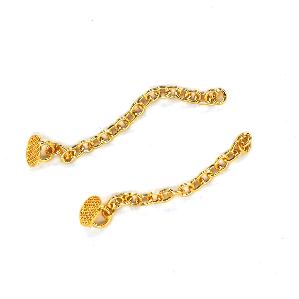 1 Pack Dental Orthodontic Button Chain Gold Round 2Pcs/pack