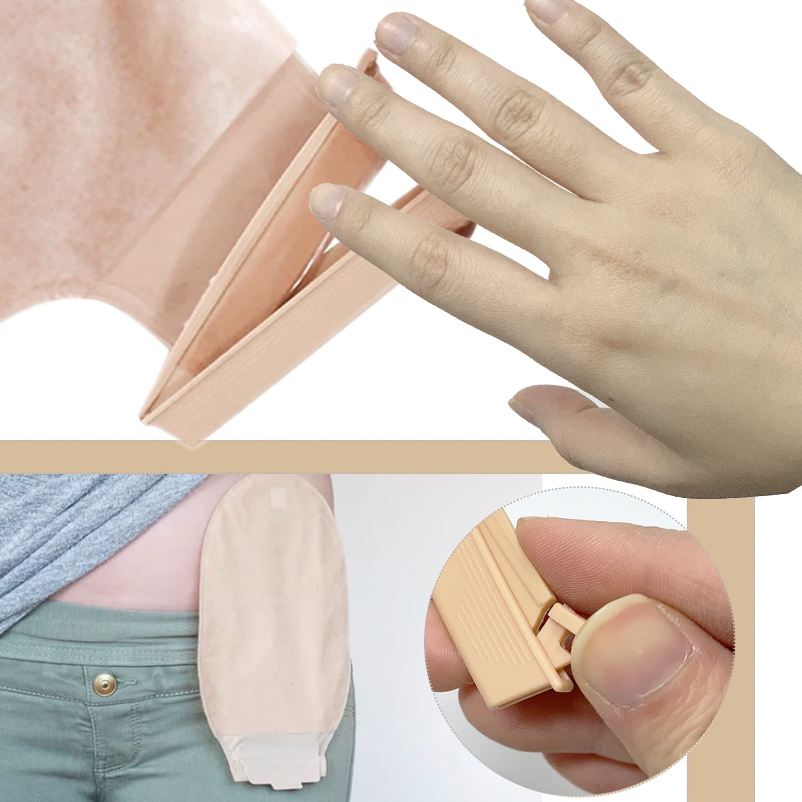 Universal Ostomy Bag Clip, Drainable Pouch Clamps, Tail 10 Count (Pack of 1)