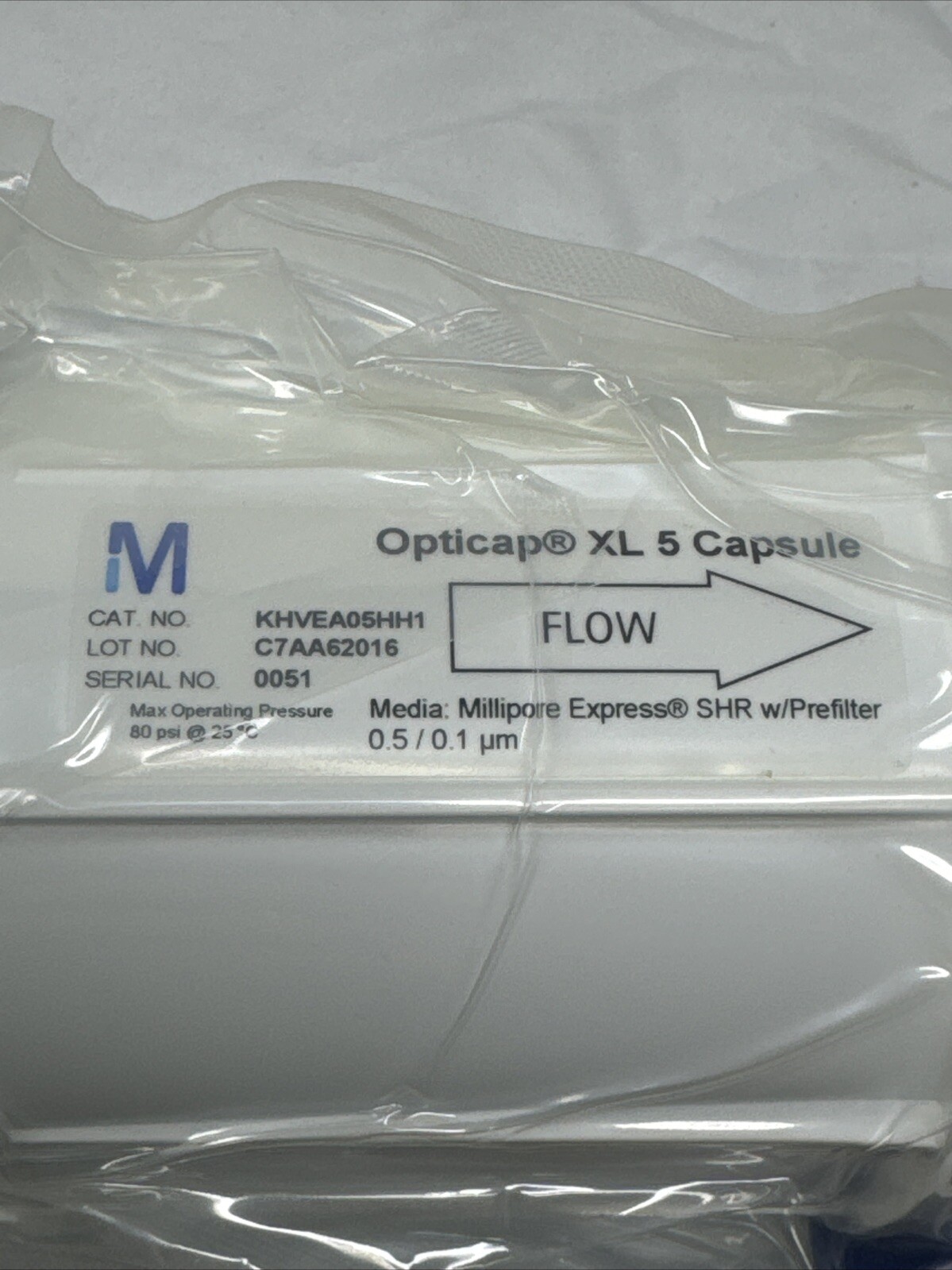 Millipore Opticap XL 5 Capsule POLYSEP II 1.0/0.2/ 0.1 um KGW1A05HH1 Sealed Lab