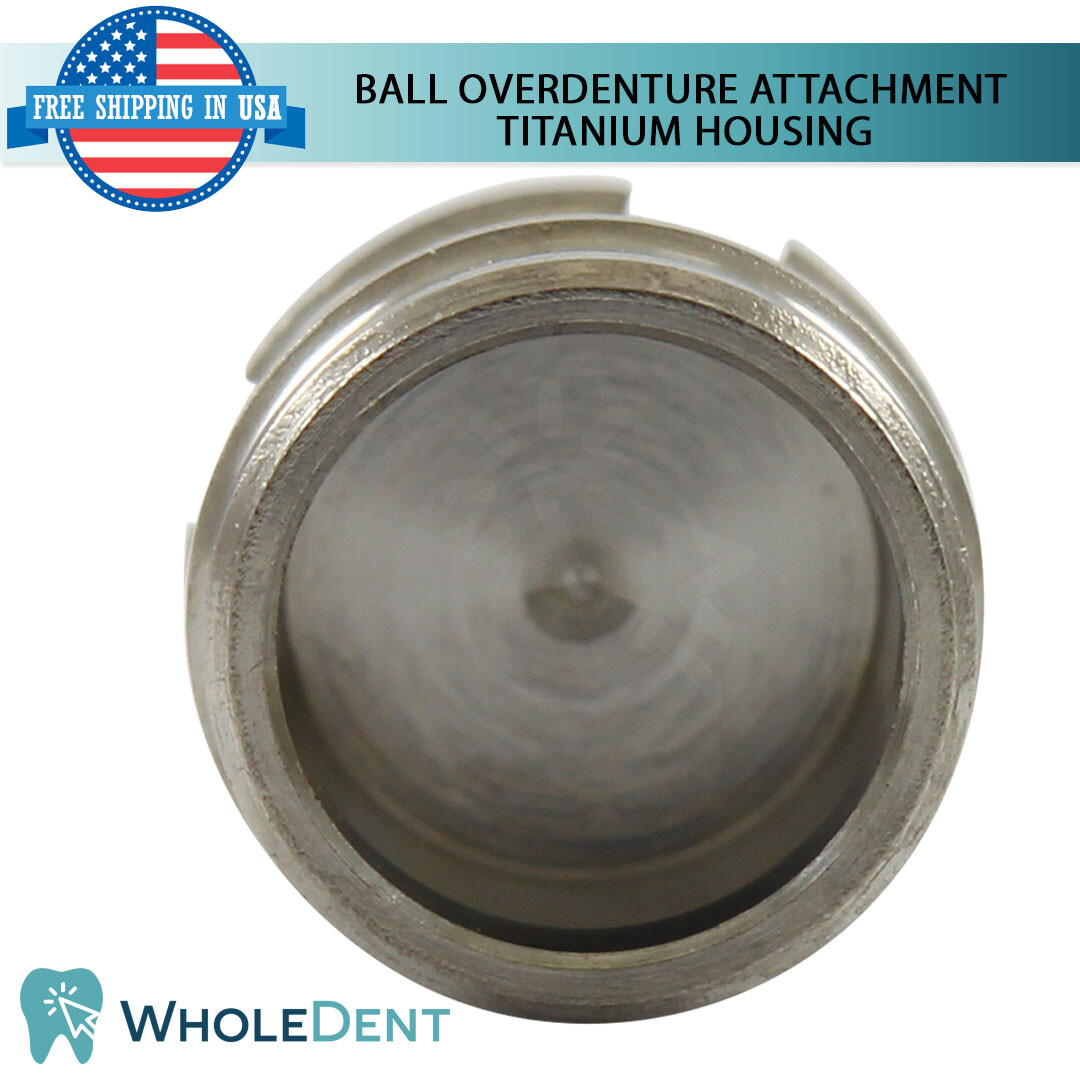 10x Metal Housing Cap Ball Overdenture Attachment Abutment Dental Implant