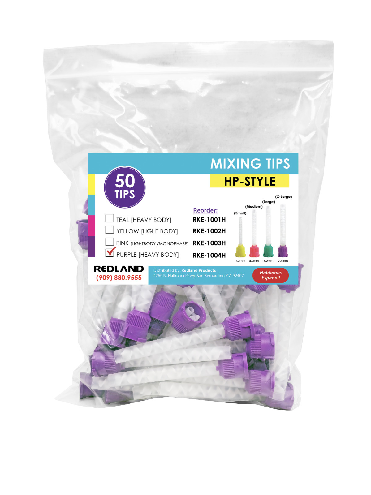 Dental 7.5mm Purple HP Mixing Tips for GC Heavy Body Impression Material 50/Pk
