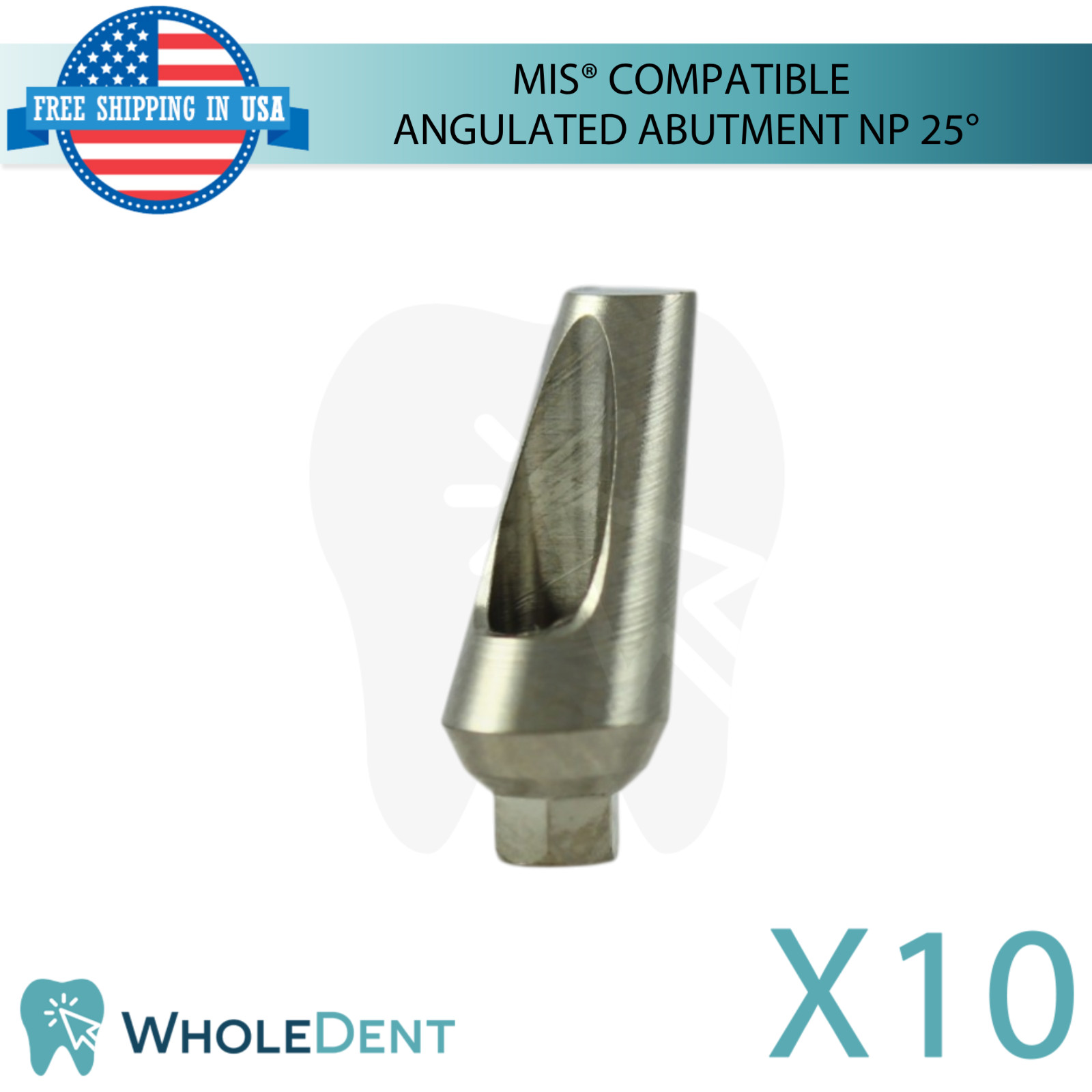 10x Angulated Dental Prosthetic 25° NP MIS® Compatible 9.0mm Int Hex 2.10mm