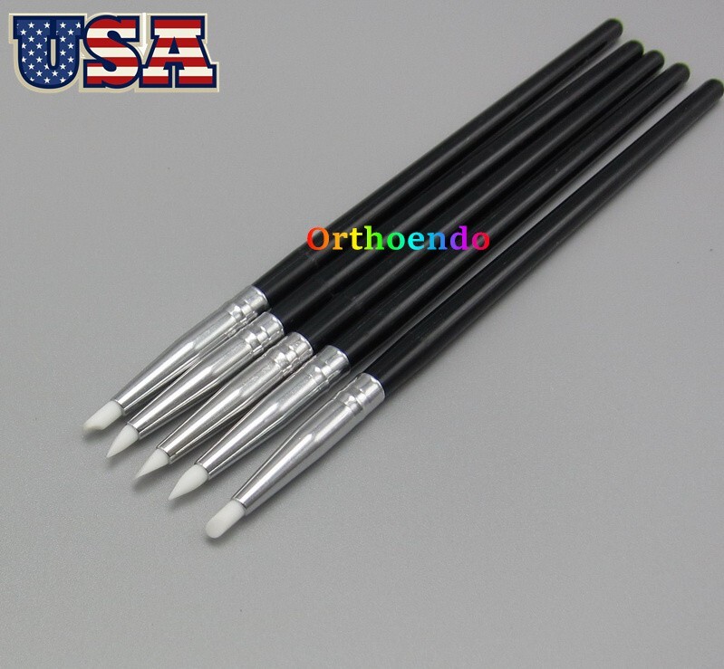 10 Set Dental Composite Resin Veneer Cement Porcelain Brushes Silicone Brush Pen