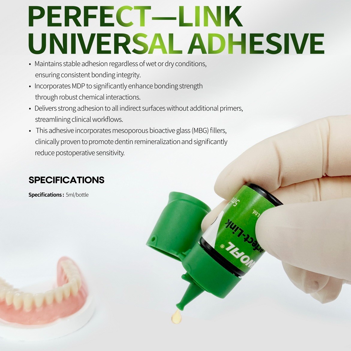 5ml/Bottle Light-cured Dental Adhesive Perfect-Link Universal NANOFIL 8th Gen