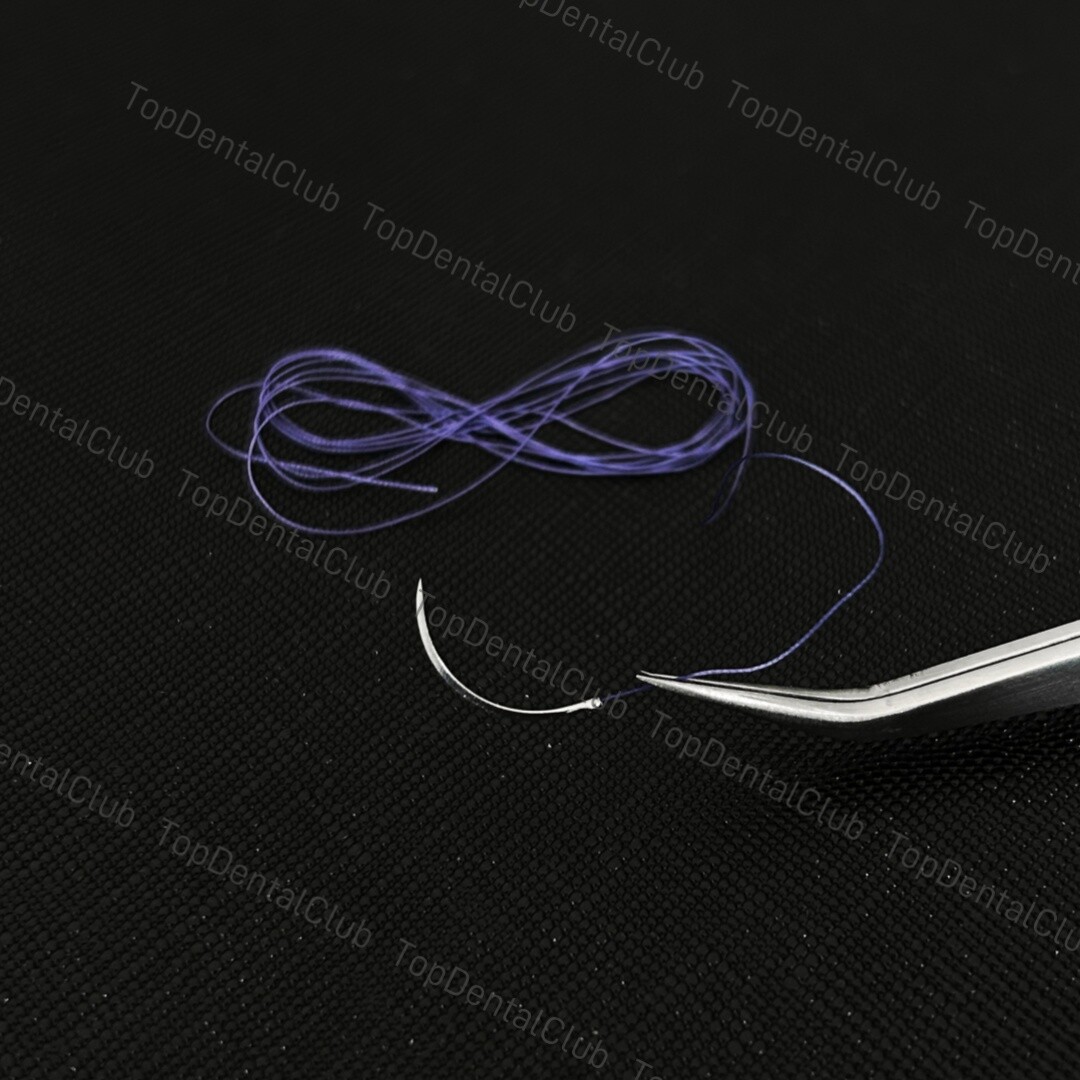 PGA USP 4-0 Dental Synthetic Absorbable Oral Surgical Suture 3/8 Reverse Cutting