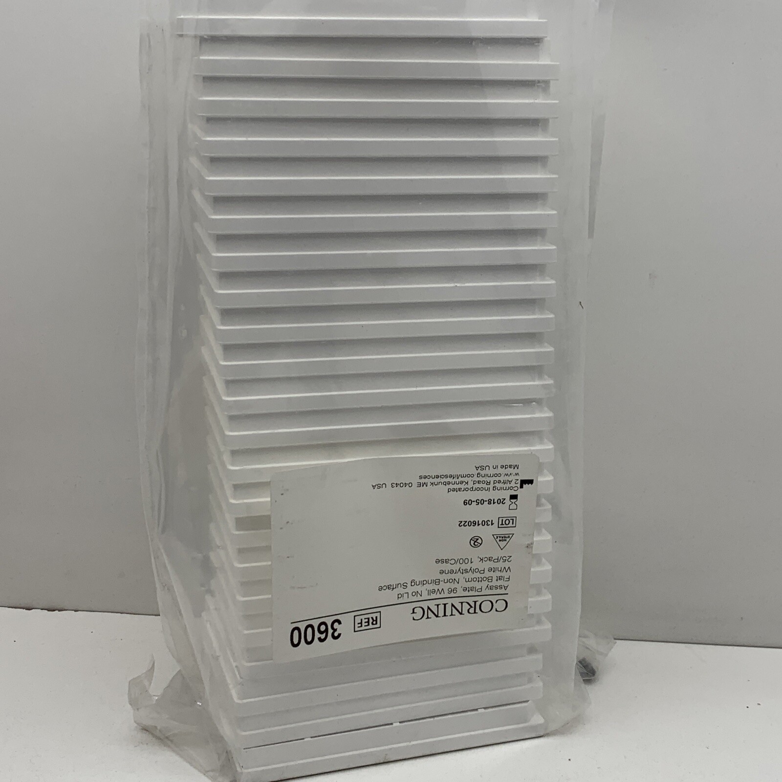 Lot of (22) Corning 3600 Polystyrene Assay Flat Bottom Plate 96-Well, EXPIRED
