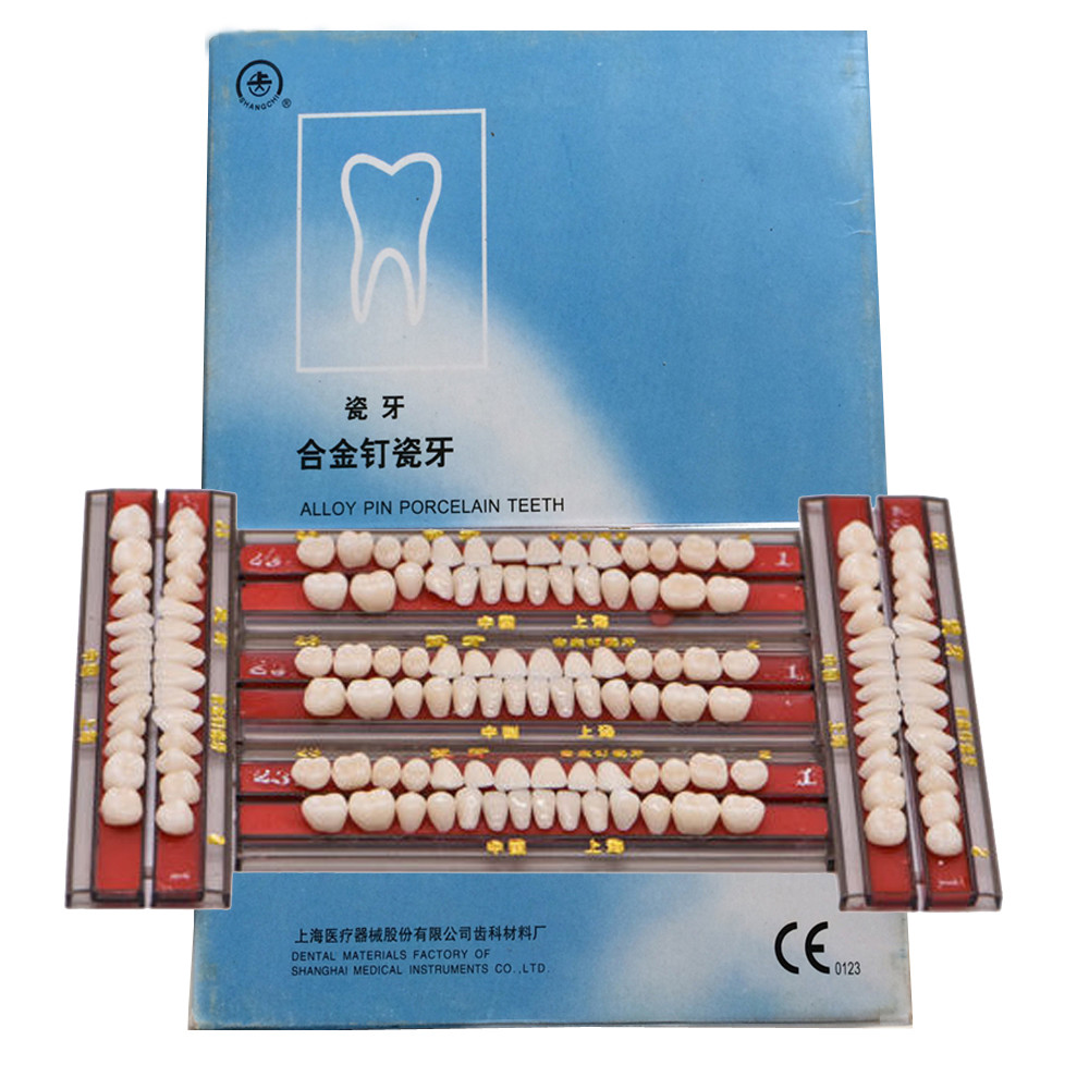 140pc 1box dental Alloy Pin Porcelain Teeth Material Colors Shade A2 25#full set