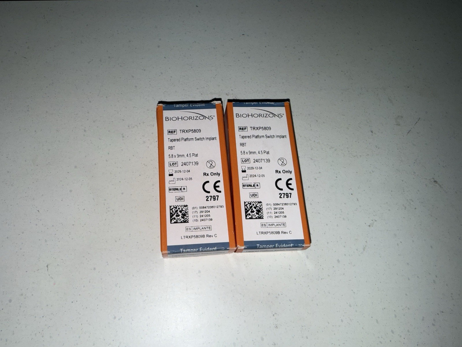 BioHorizons TRXP5809 Tapered Platform Switch Implant RBT 5.8x9mm 4.5 Plat EACH
