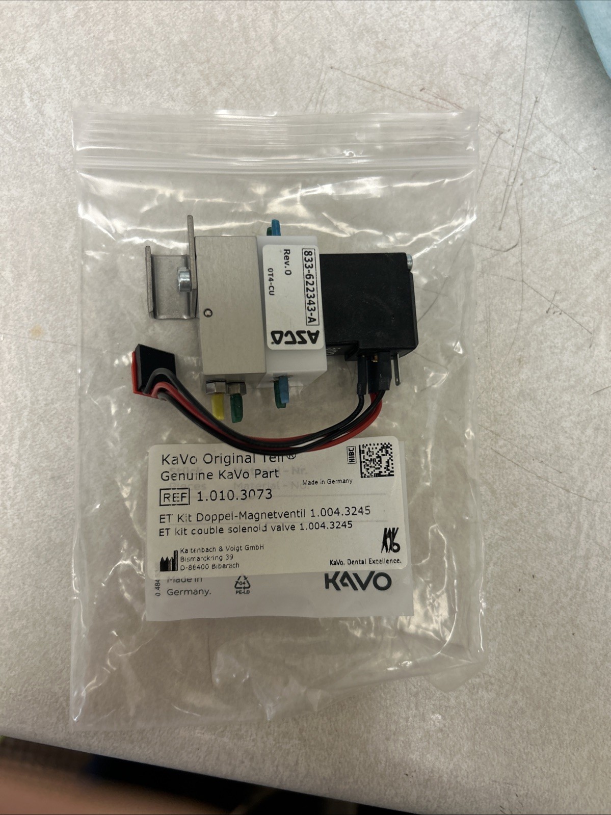 Kavo ET Double Solenoid Valve. Part Number 1.010.3073