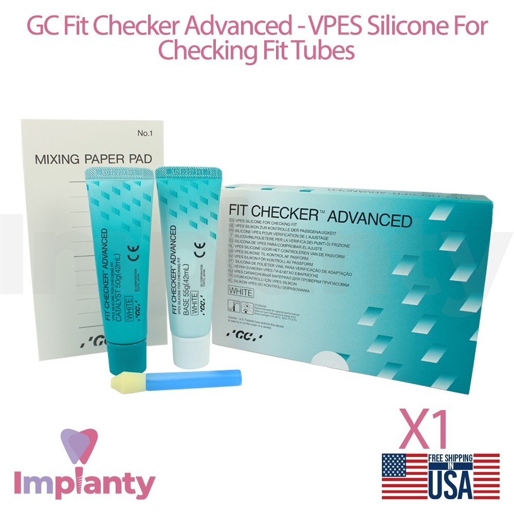 Dental Fit Checker Advanced Tubes Set White Base Tube 55g & Catalyst Tube 50g