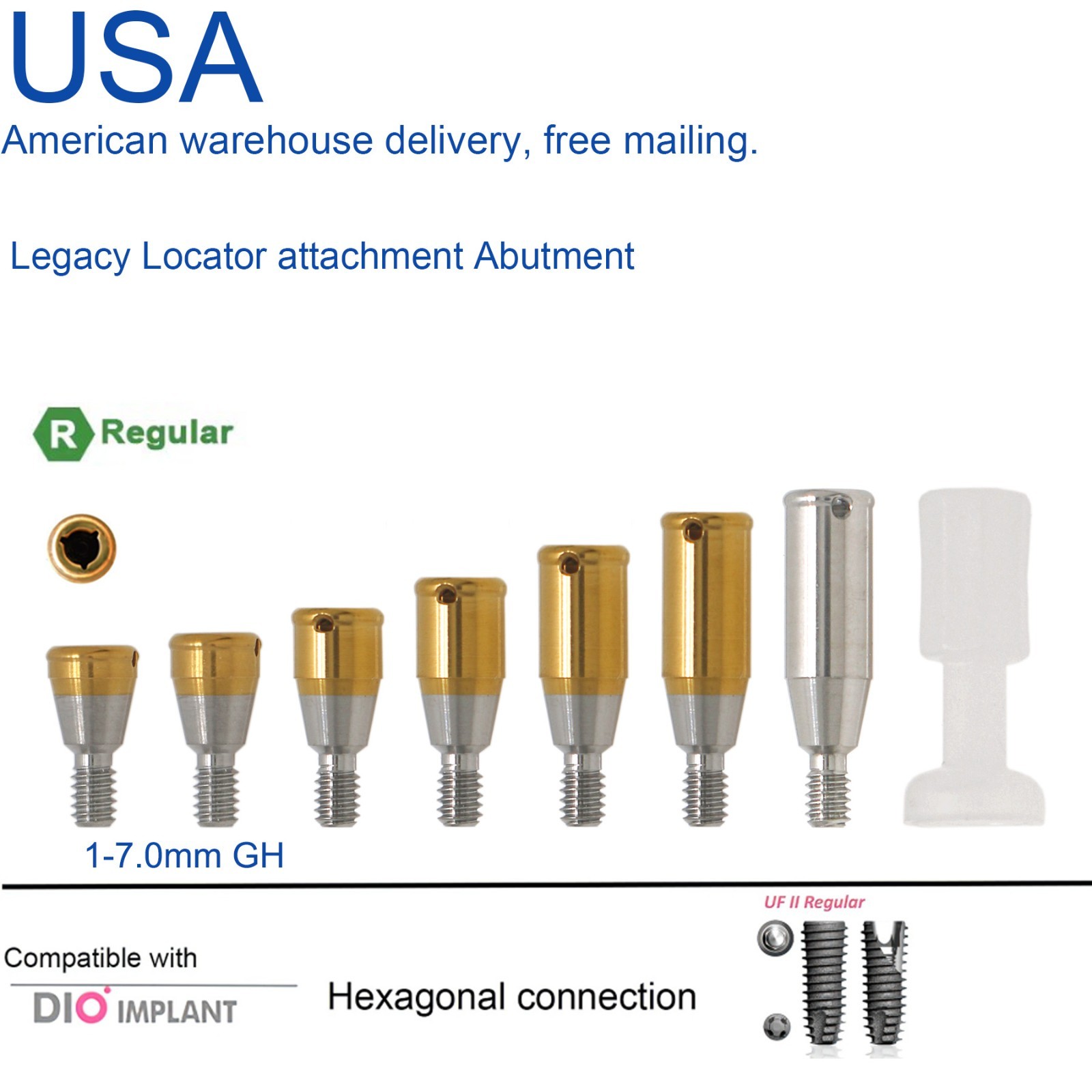 US Nobel Hiossen Zimmer titanium Overdenture Anchor Fit Zest Locator Abutment