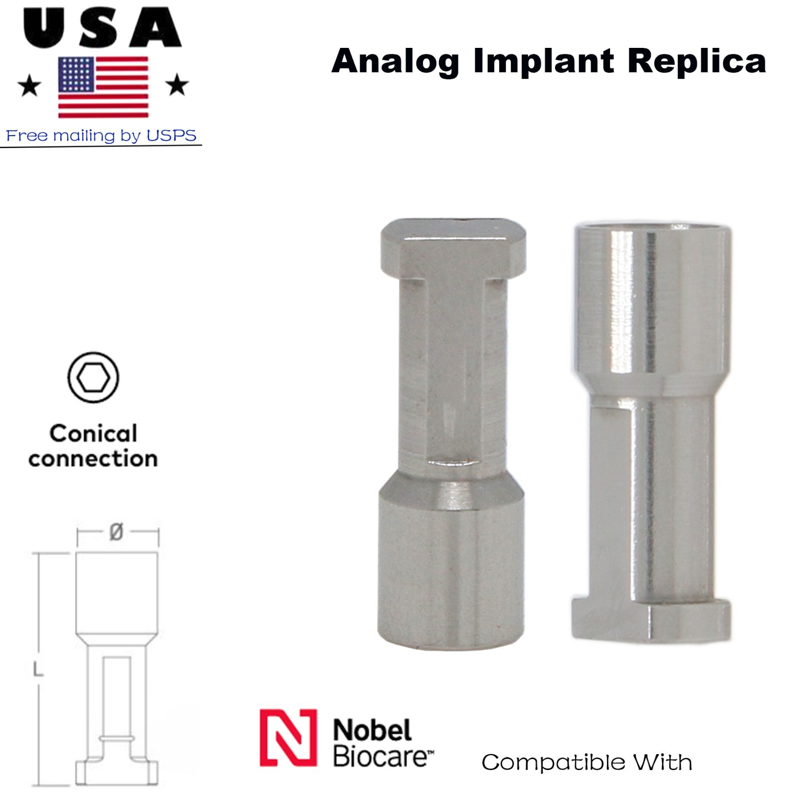 Implant Lab Internal Hex Analog For Nobel Biocare/Straumann ITI /Hiossen Osstem