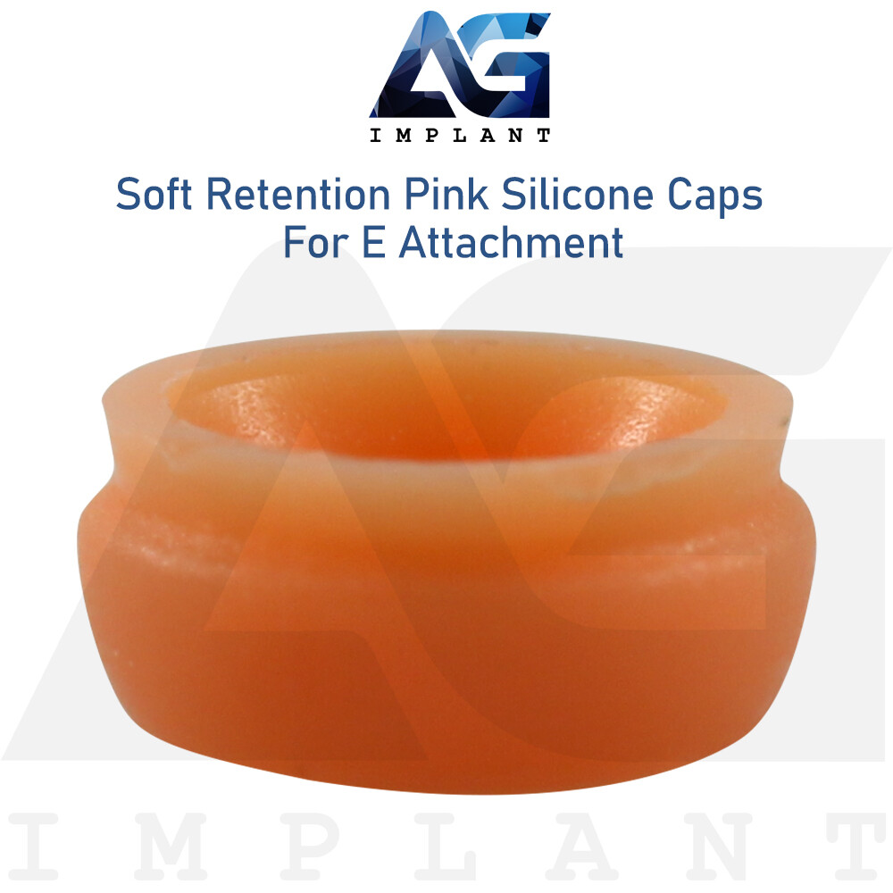 10 Pink Soft Regular Silicone Caps For E Attachment Dental Overdenture