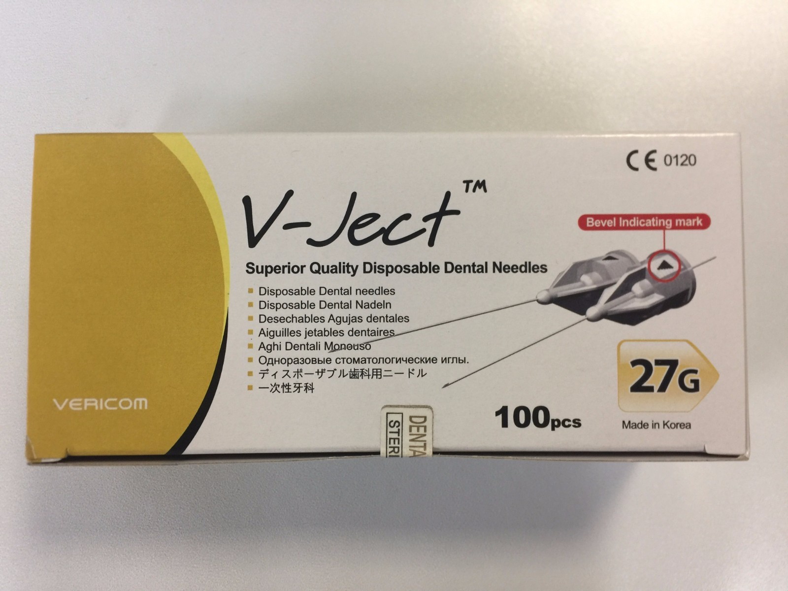 VERICOM V-JECT Superior Quality Disposable Dental Needle Sterile 27G-L