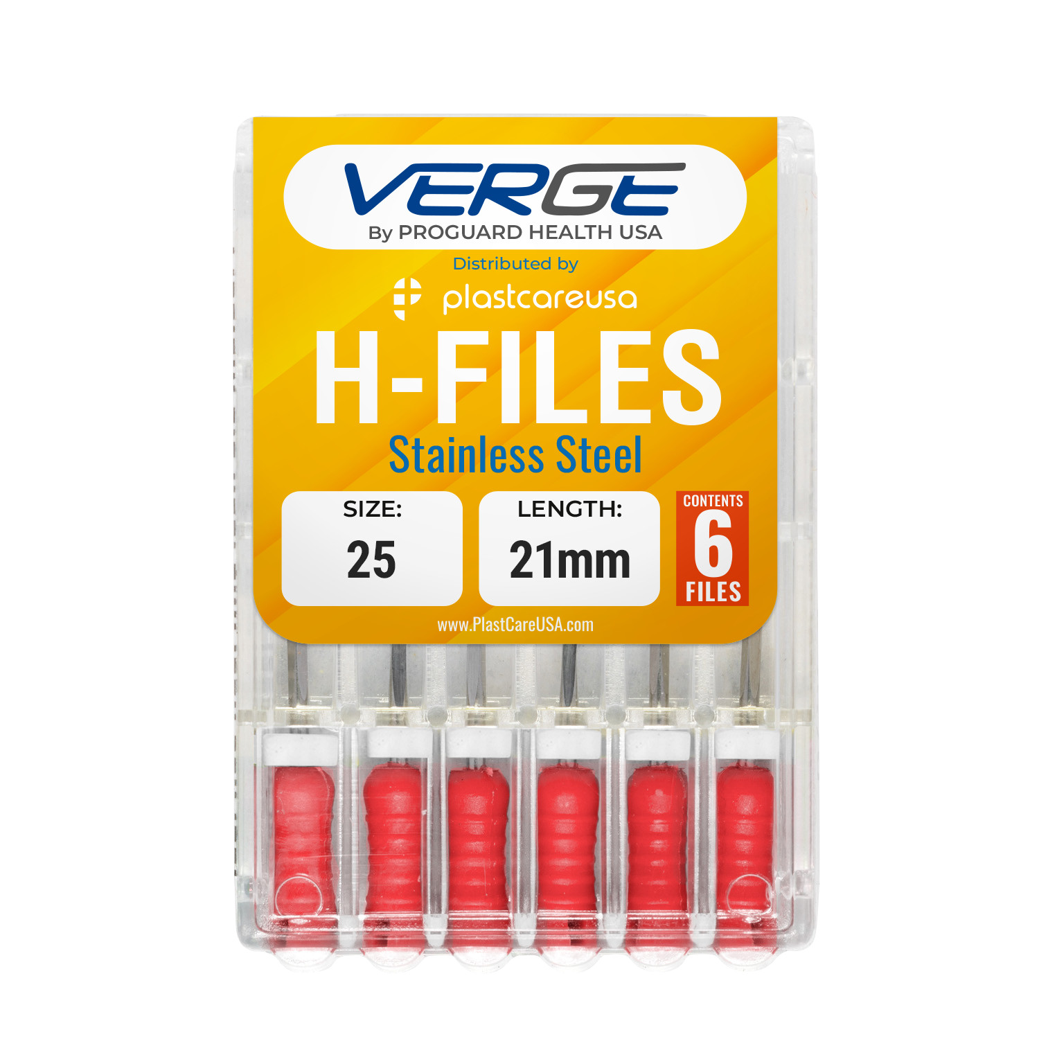 Dental H Files Size 25 21mm Stainless Steel Endodontic Hedstrom Hand Root Canal