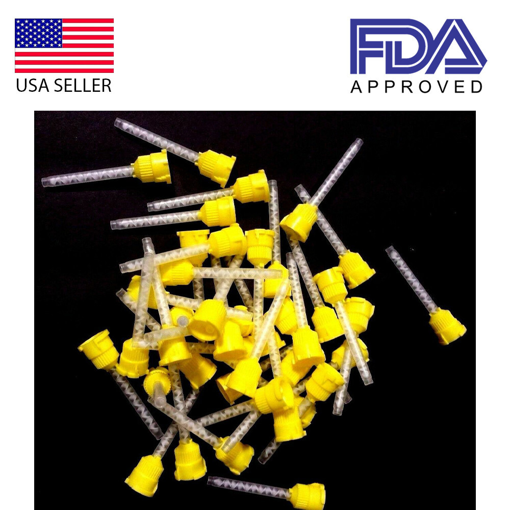 Dental Yellow HP Mixing Tips Defend Type 250 x 4.2mm Light Body Mydent VP-8105