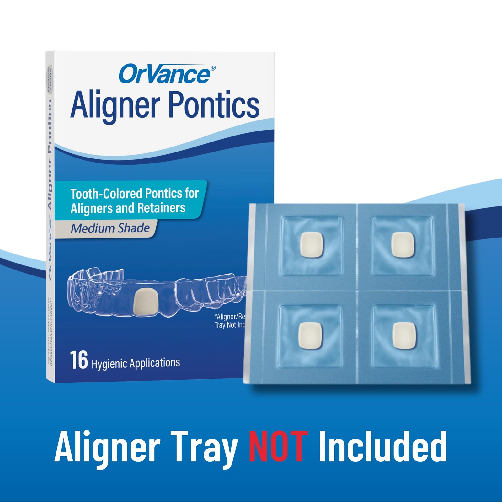 OrVance Aligner Pontics – Original 16 Count (Pack of 2), Medium Shade