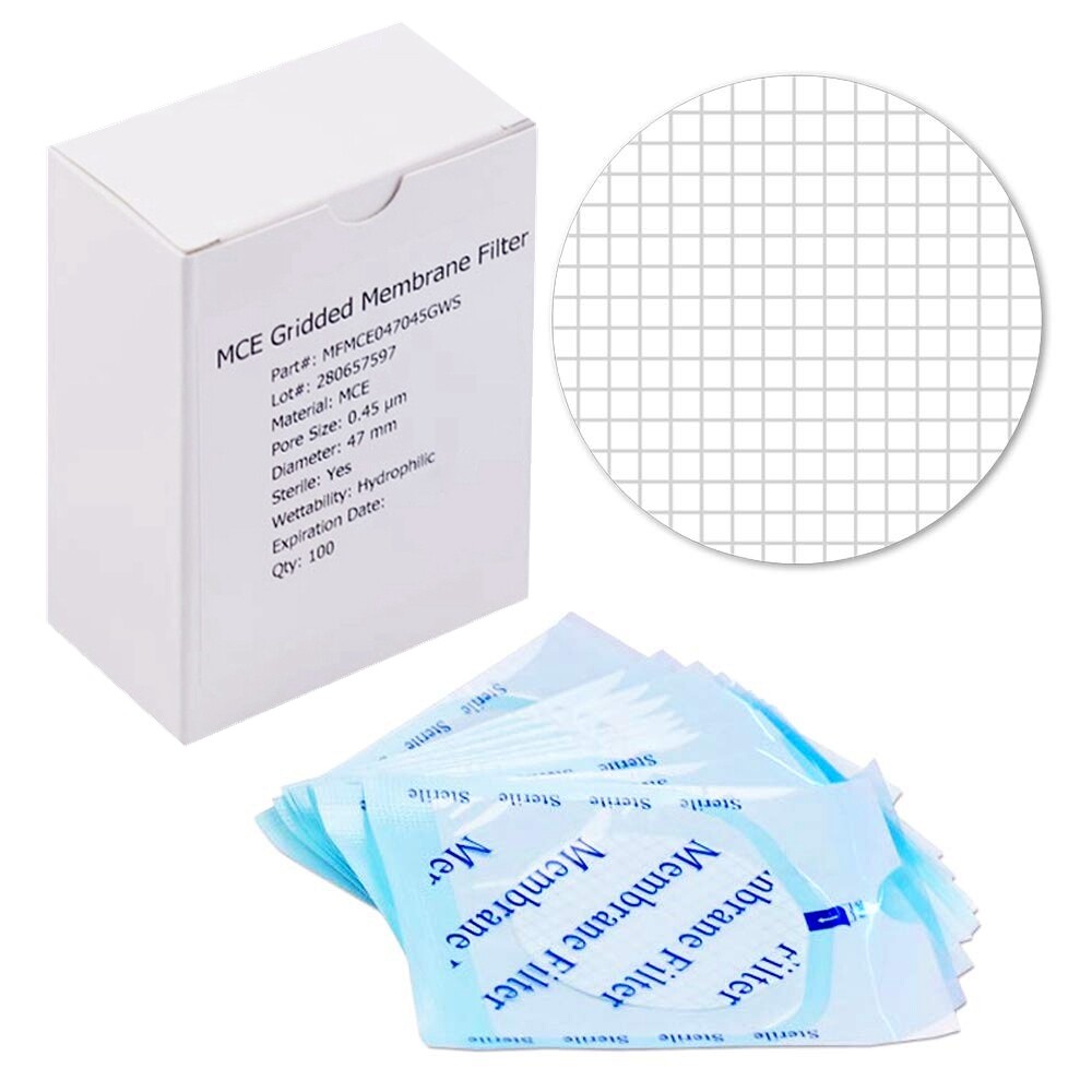 4000pcs 2mL Clear/Amber Vials Pre-slit 9-425 Caps, MCE Gridded Membrane Filters
