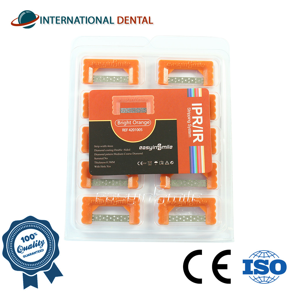 Dental Orthodontic EasyinSmile Widener Bright Orange IPR Strips Set 10pcs