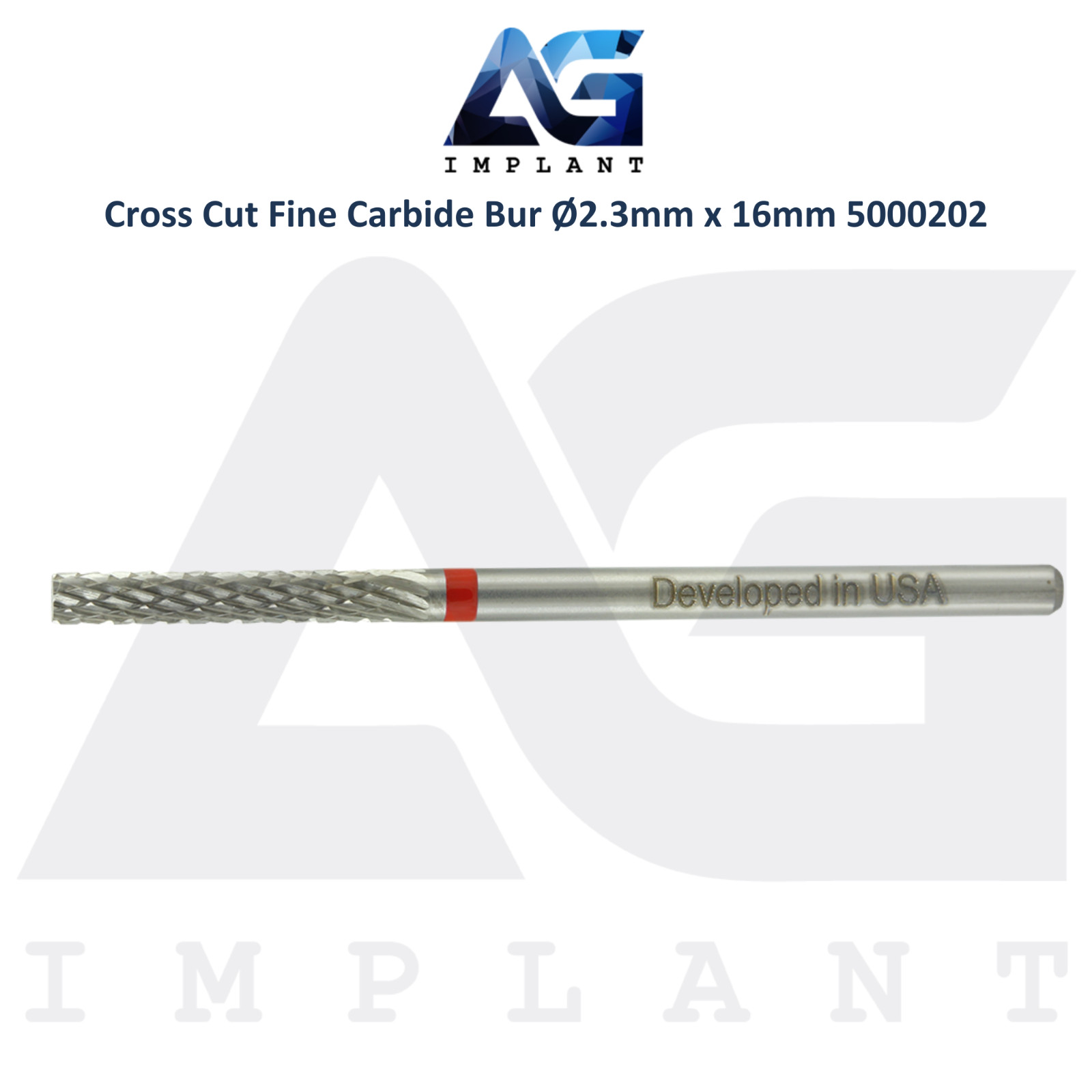 Dental Cross Cut 5000202 Fine Carbide Bur Ø2.3mm x 16mm Lab Supplies