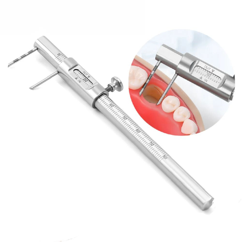 Dental Orthodontic Sliding Caliper Implant Measuring Gauge 0-80mm Double Scale