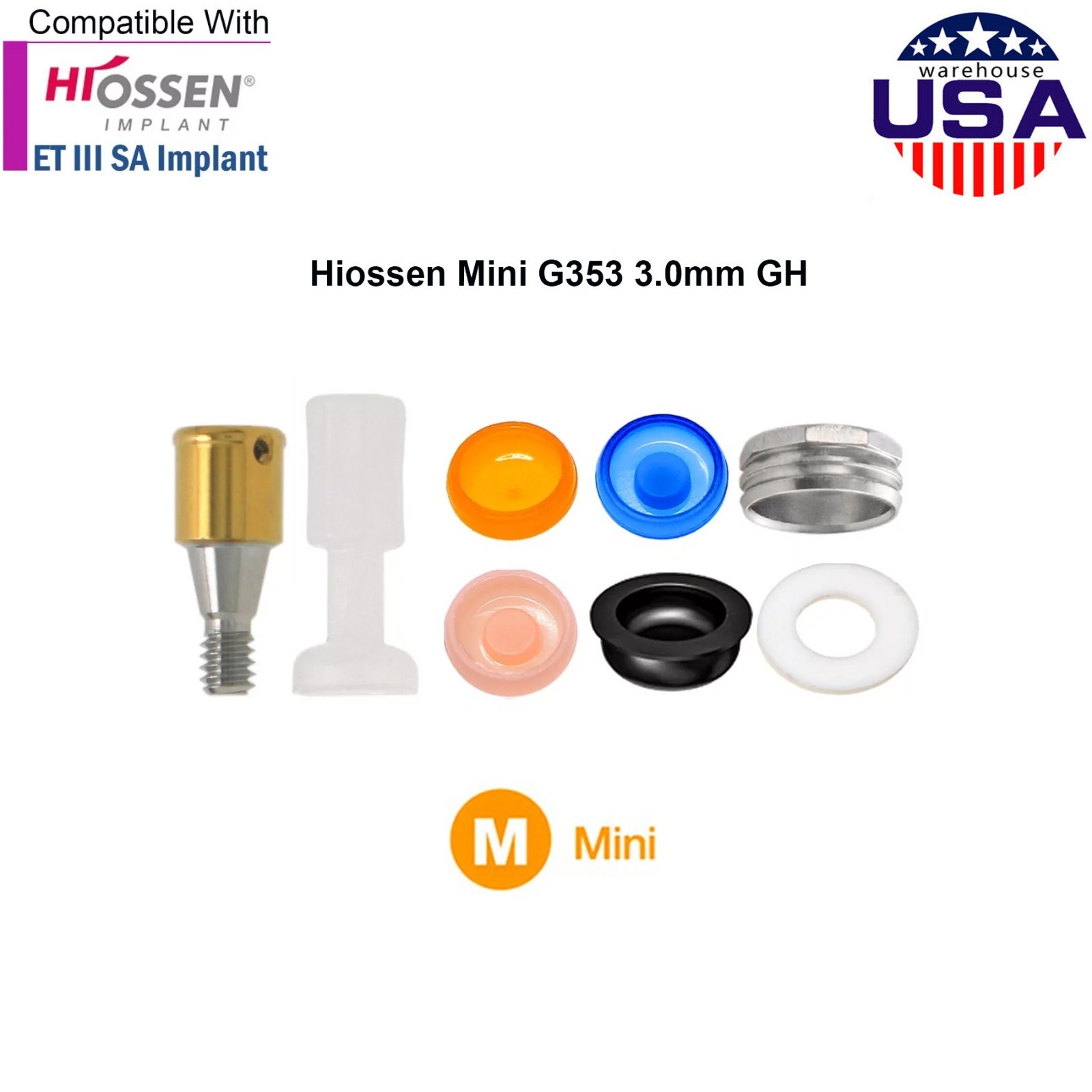 HIOSSEN ET II/III SA Locator Legacy Abutment PEEK Cap & 3-in-1 Tool S/M Platform