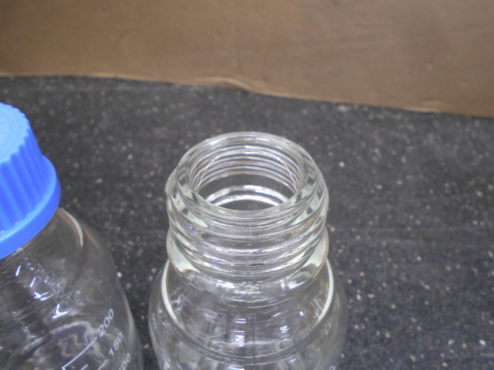 LOT OF 2 KIMBLE KIMAX 14397 250mL MEDIA STORAGE BOTTLE W/O POURING RING