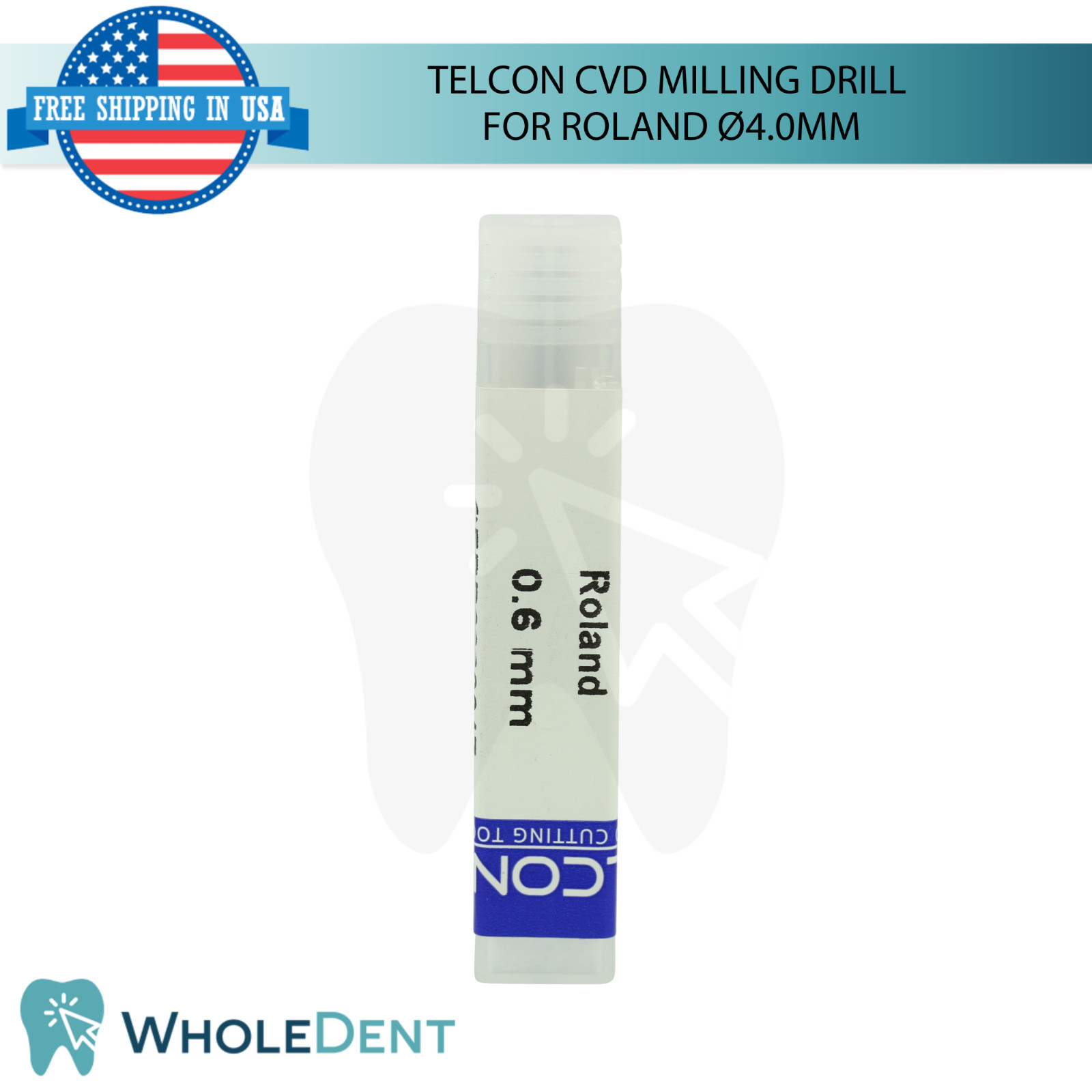 Dental Telcon CVD Diamond Milling Drills Compatible with Roland Ø4.0mm Tool