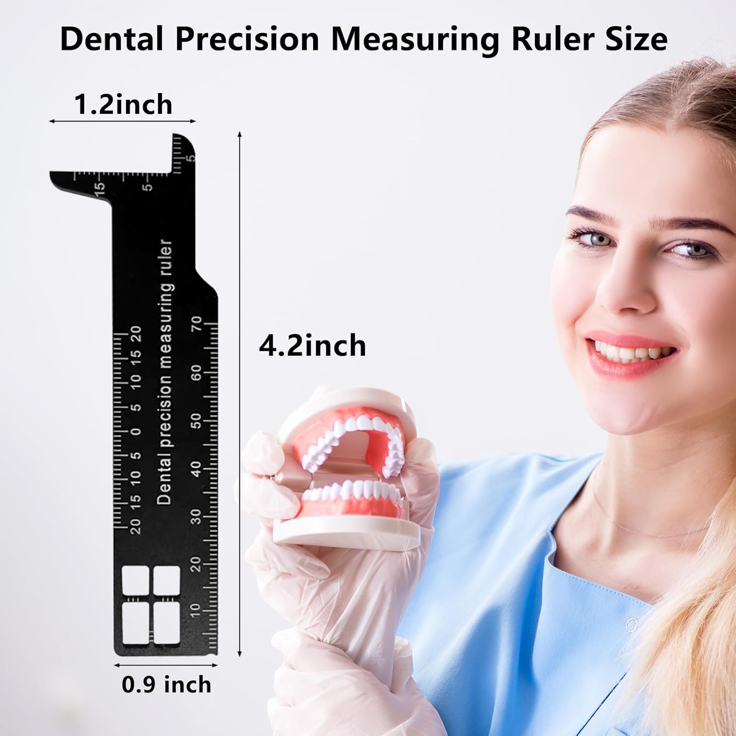 Professional Dental Precision Measuring Ruler, Black Stainless Steel…