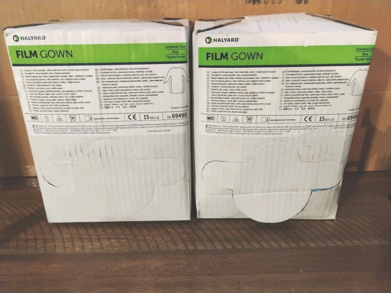 Halyard Disposable Film Protective Procedure Gown One Size Fits Most Lot of 30