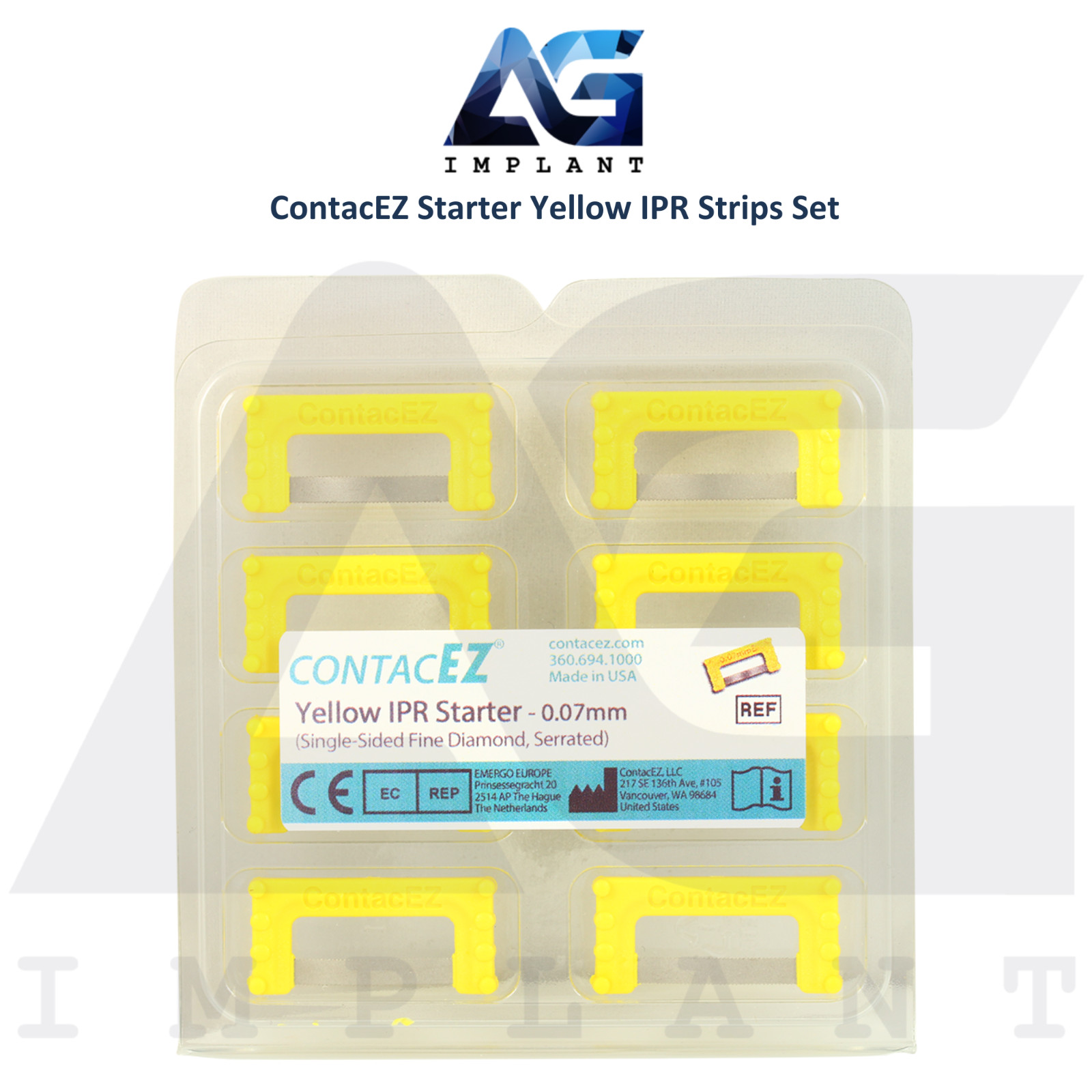Single Sided Starter Yellow Flexible Diamond Coated Dental IPR Plus Strips Set