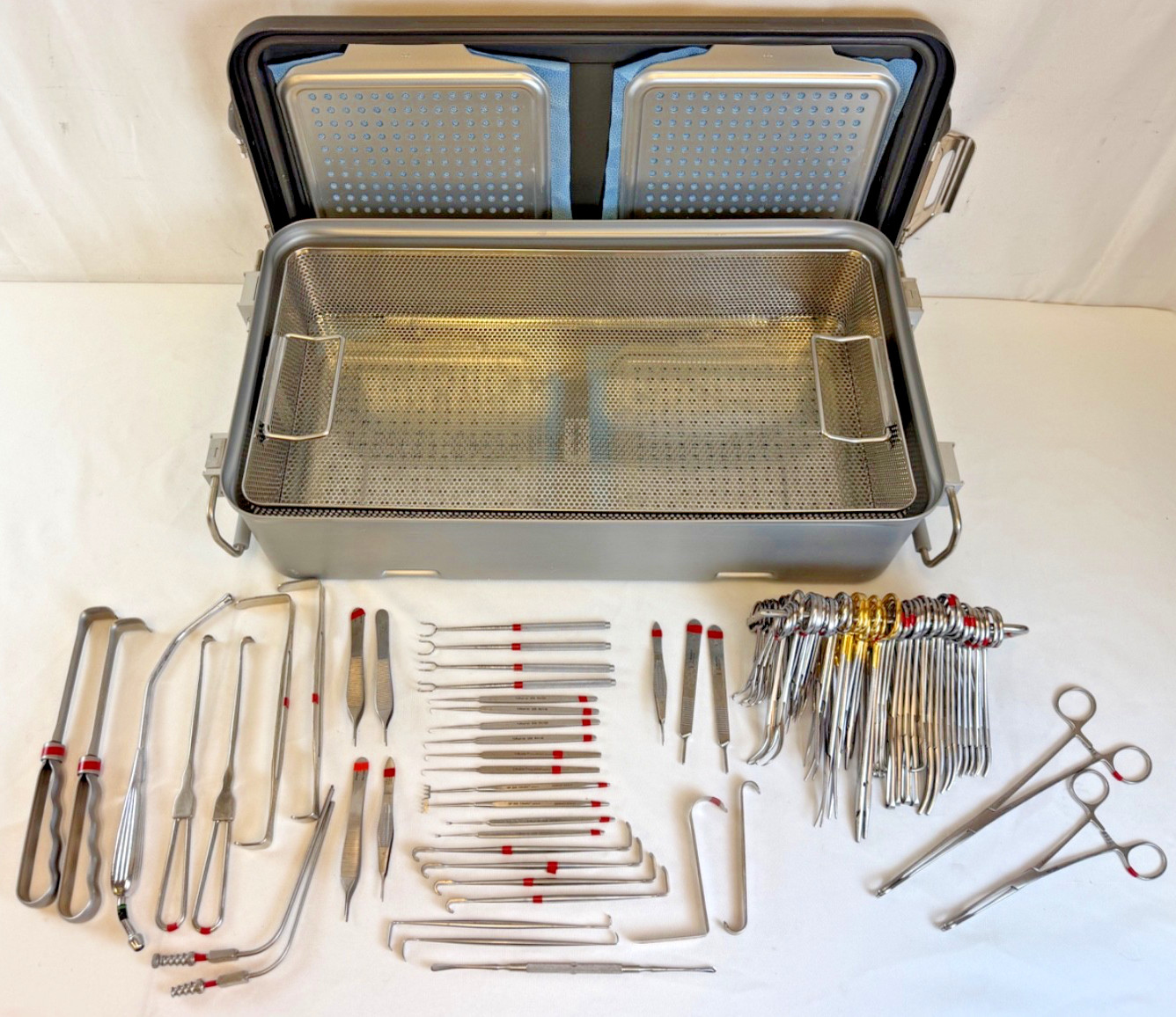 82 Piece V. Mueller ENT Instrument Tray w/ Genesis Sterilization Case