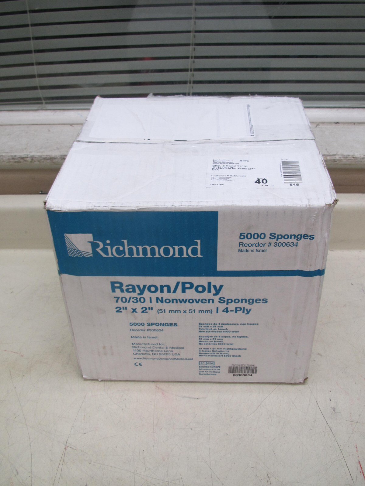 Richmond Dental & Medical 300634 2″ x 2″ Rayon/Poly Nonwoven Sponge Qty. 5000