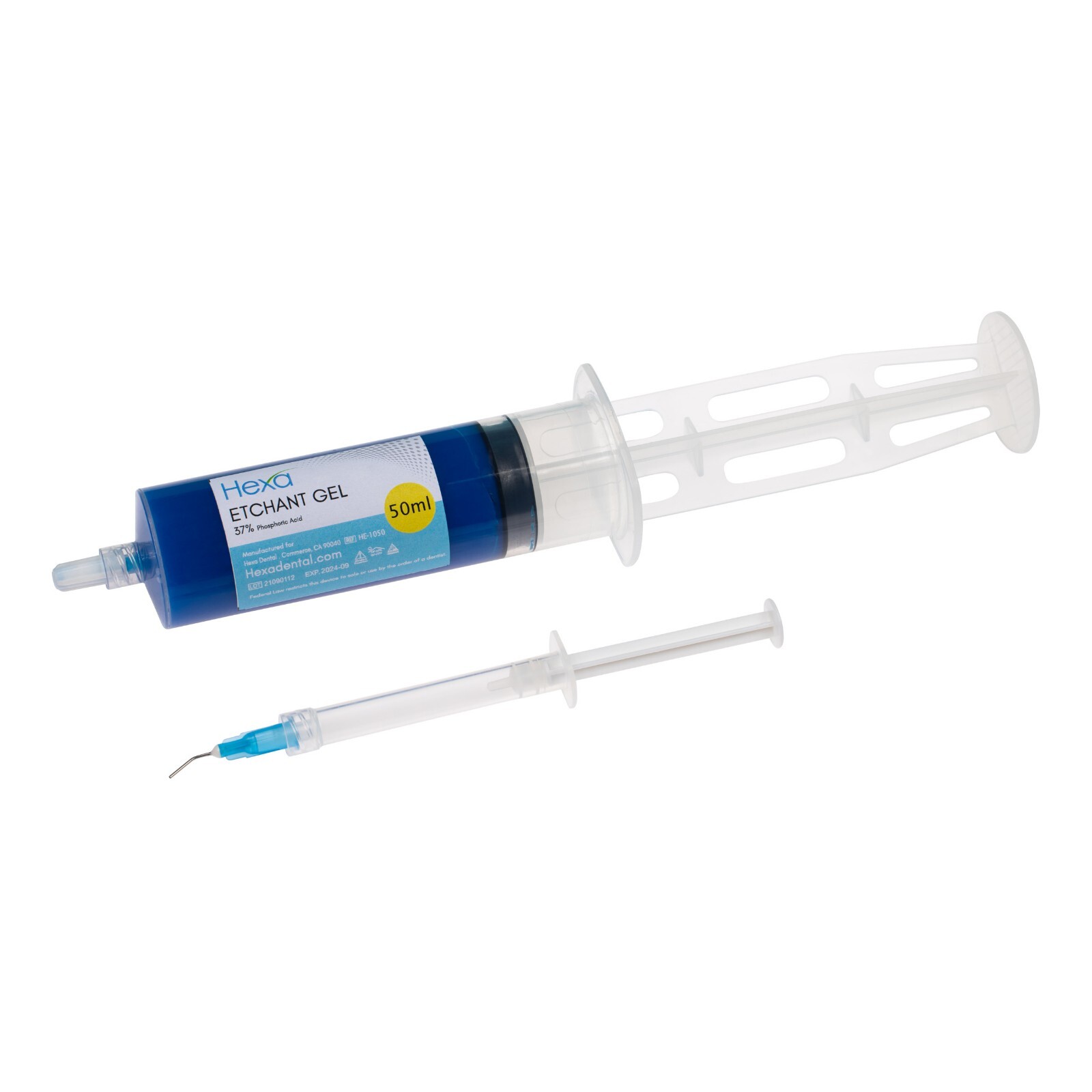 2 x Hexa Etch Gel 37% 50ml Jumbo Syringe Dental Etchant + 100 Tips & 8 Syringes