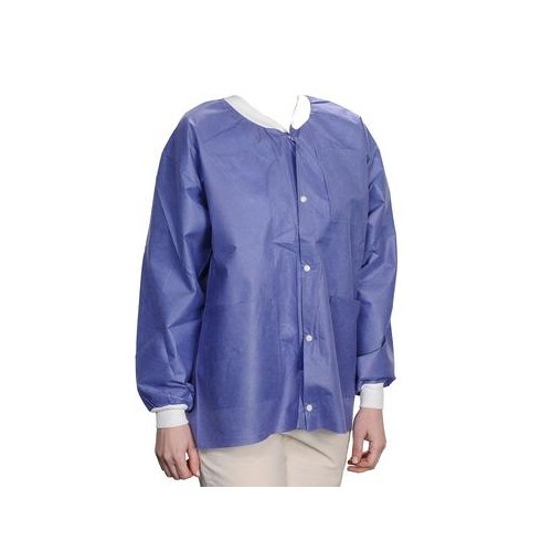 ValuMax 3630BBL Extra-Safe Lab Jackets Hip Length Blueberry Large 10/Pk