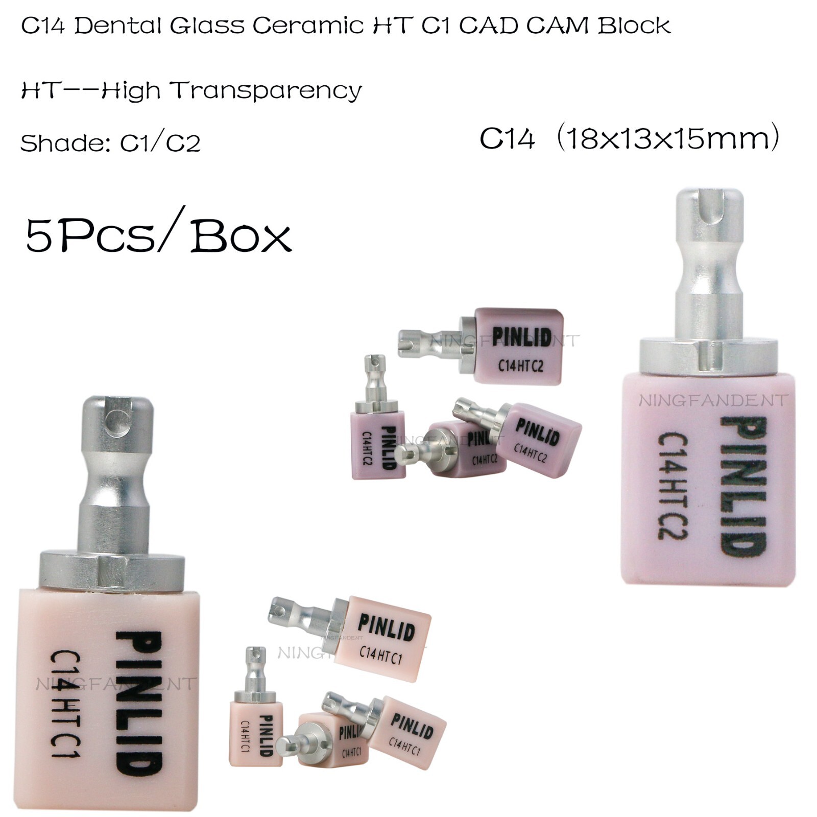 US Glass Ceramic Lithium Disilicate HT/LT C14 e.max CAD CEREC Blocks InLab 5/Pk
