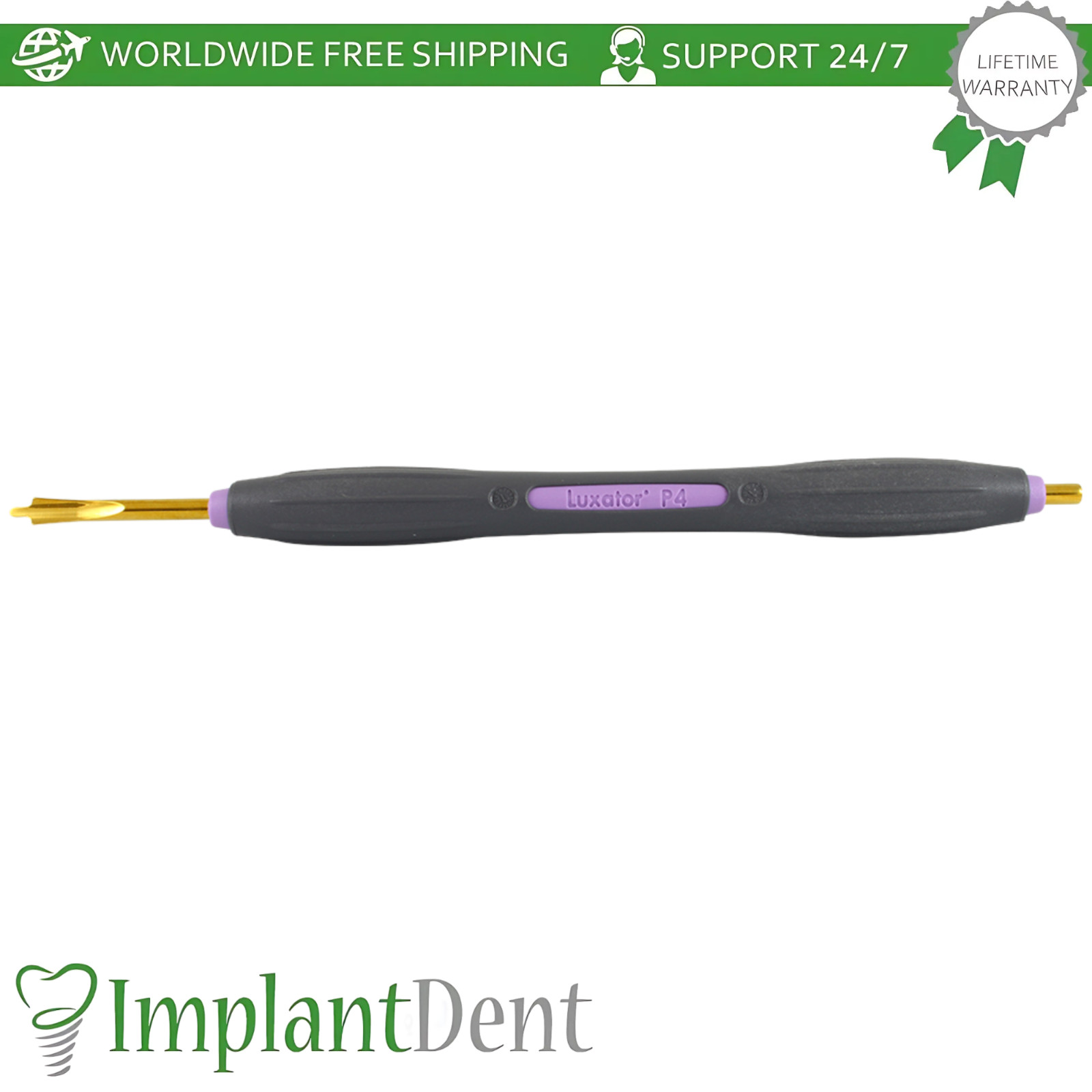 Dental Luxator P-Series Set Titanium-Coated Stainless Steel Instrument 3mm Wide