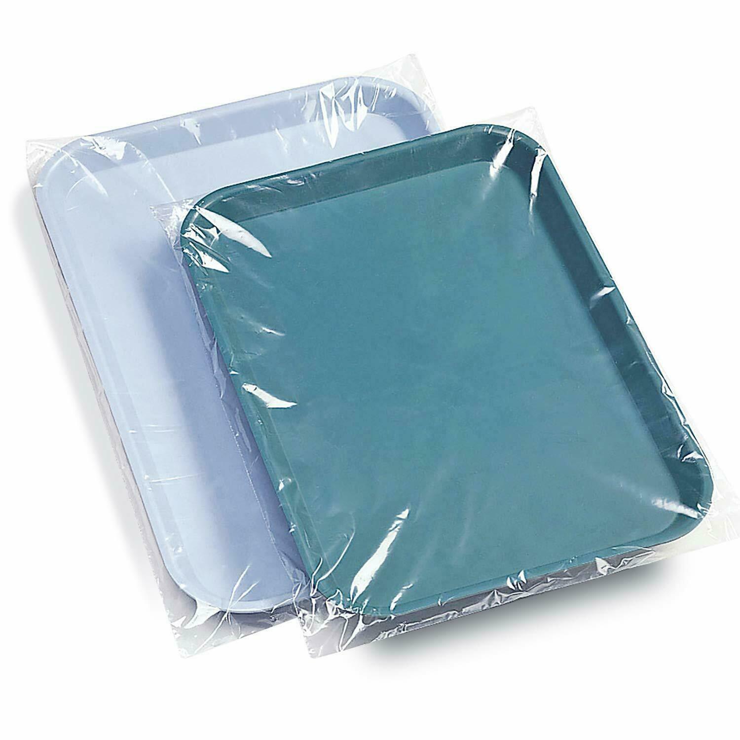 1500 (3Boxes) JMU Dental Large E-Tray Covers Sleeves Clear Plastic 11-5/8″x16″