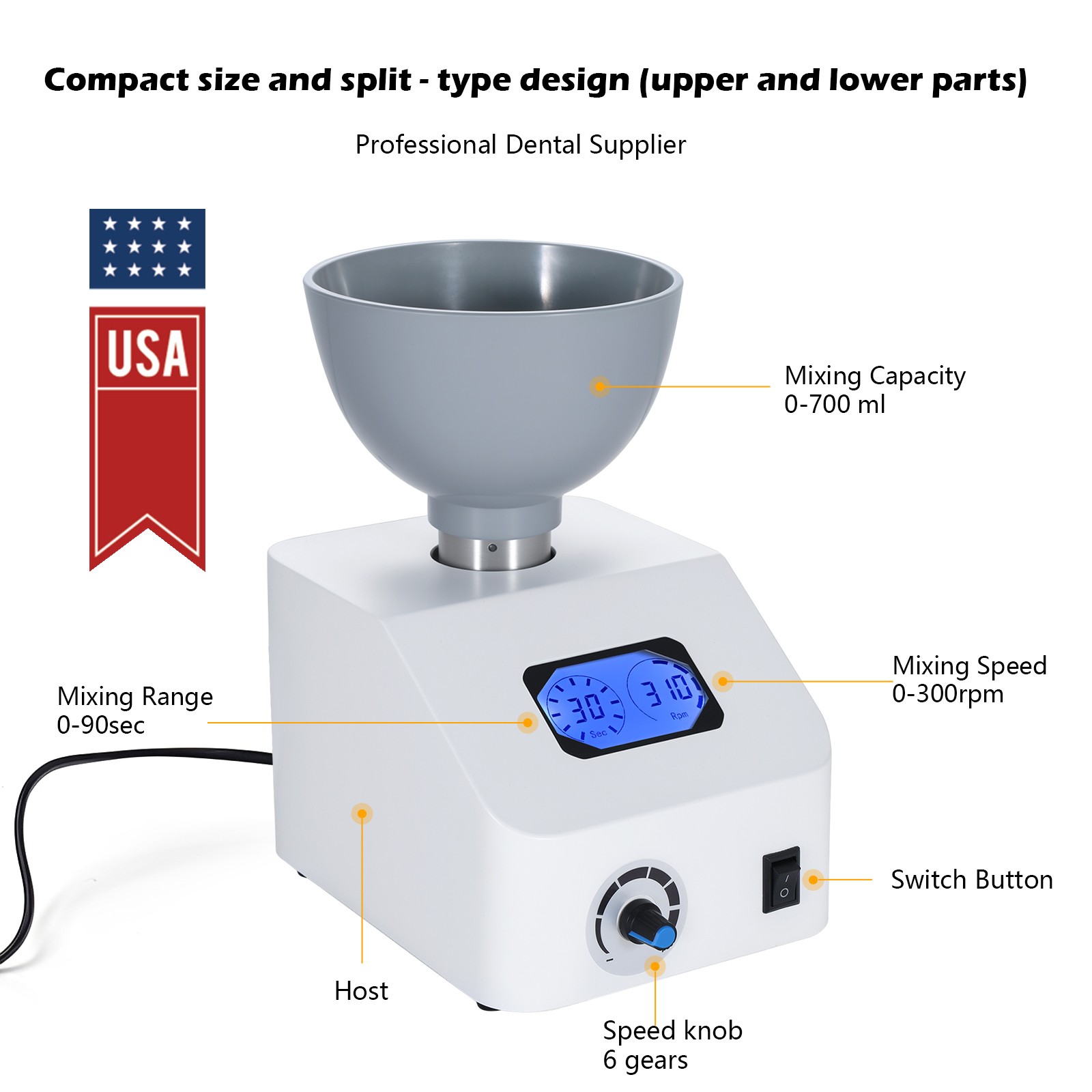 DENTAL LAB IMPRESSION MATERIAL ALGINATE MIXER 110V sa