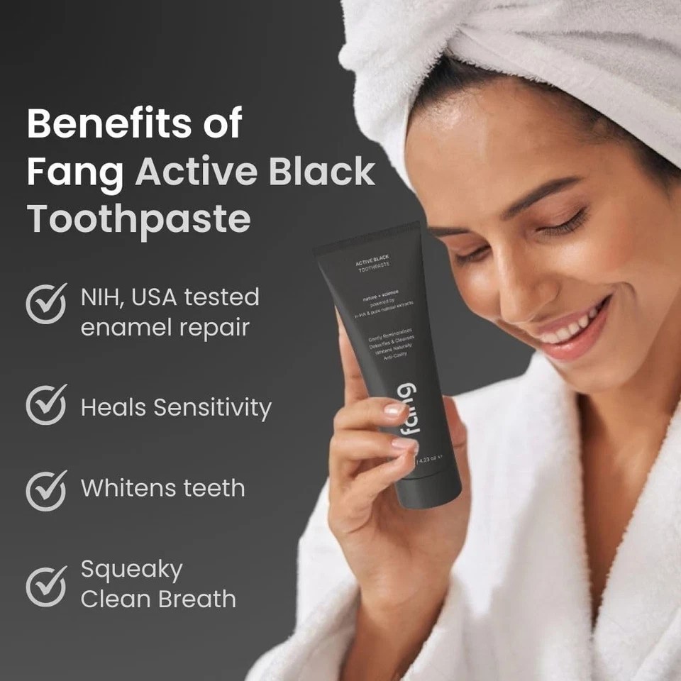 Fang Natural Toothpaste|Teeth Whitening | (Pack of 2 , Activated Charcoal)