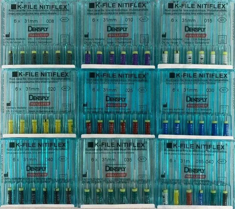 Dentsply Maillefer K-file Endodontic NiTiFlex steel 31mm All sizes (30 files/pk)