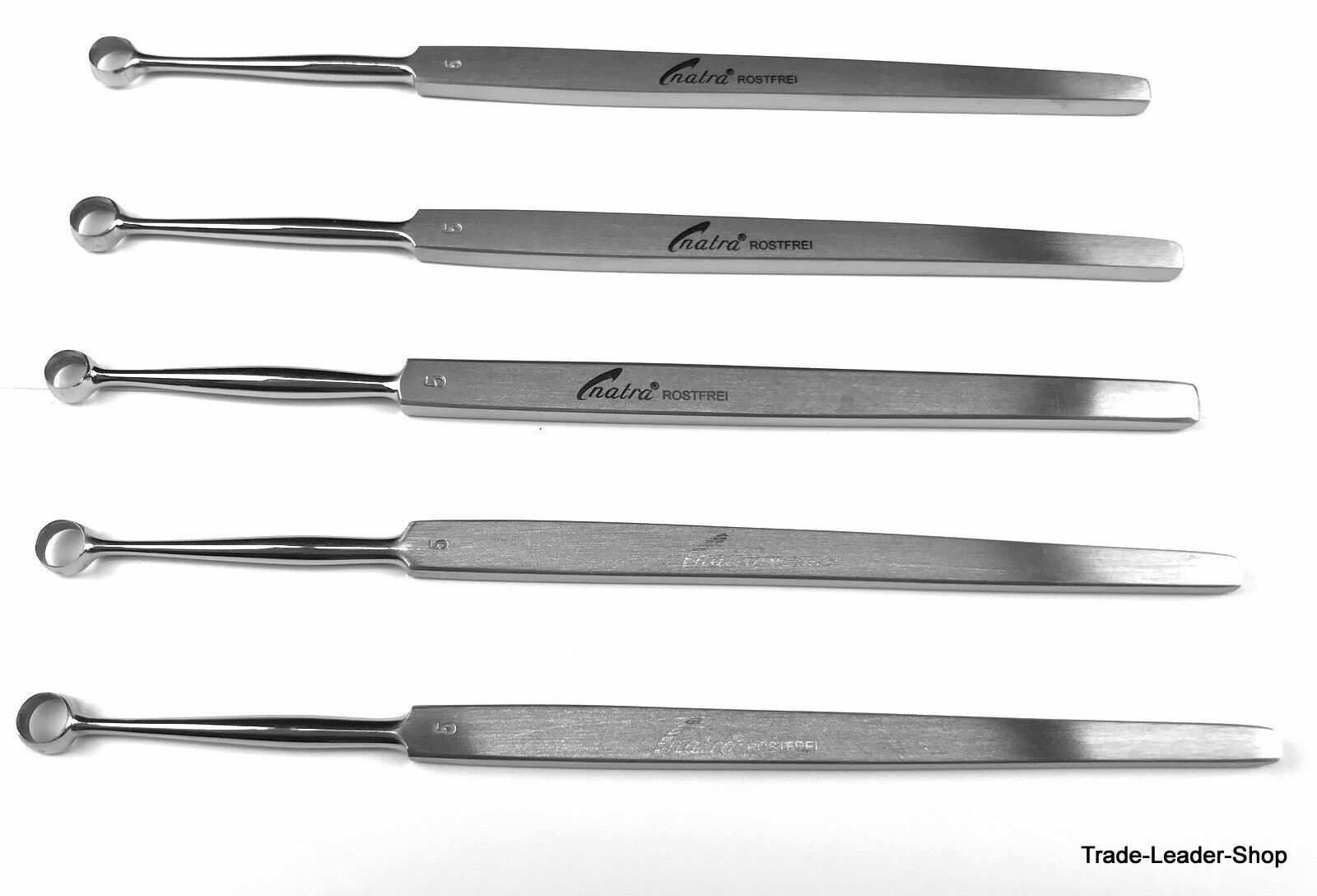 5x FOX Lupus Curette 14 cm 4 mm skin dermatology foot care pedicure NATRA