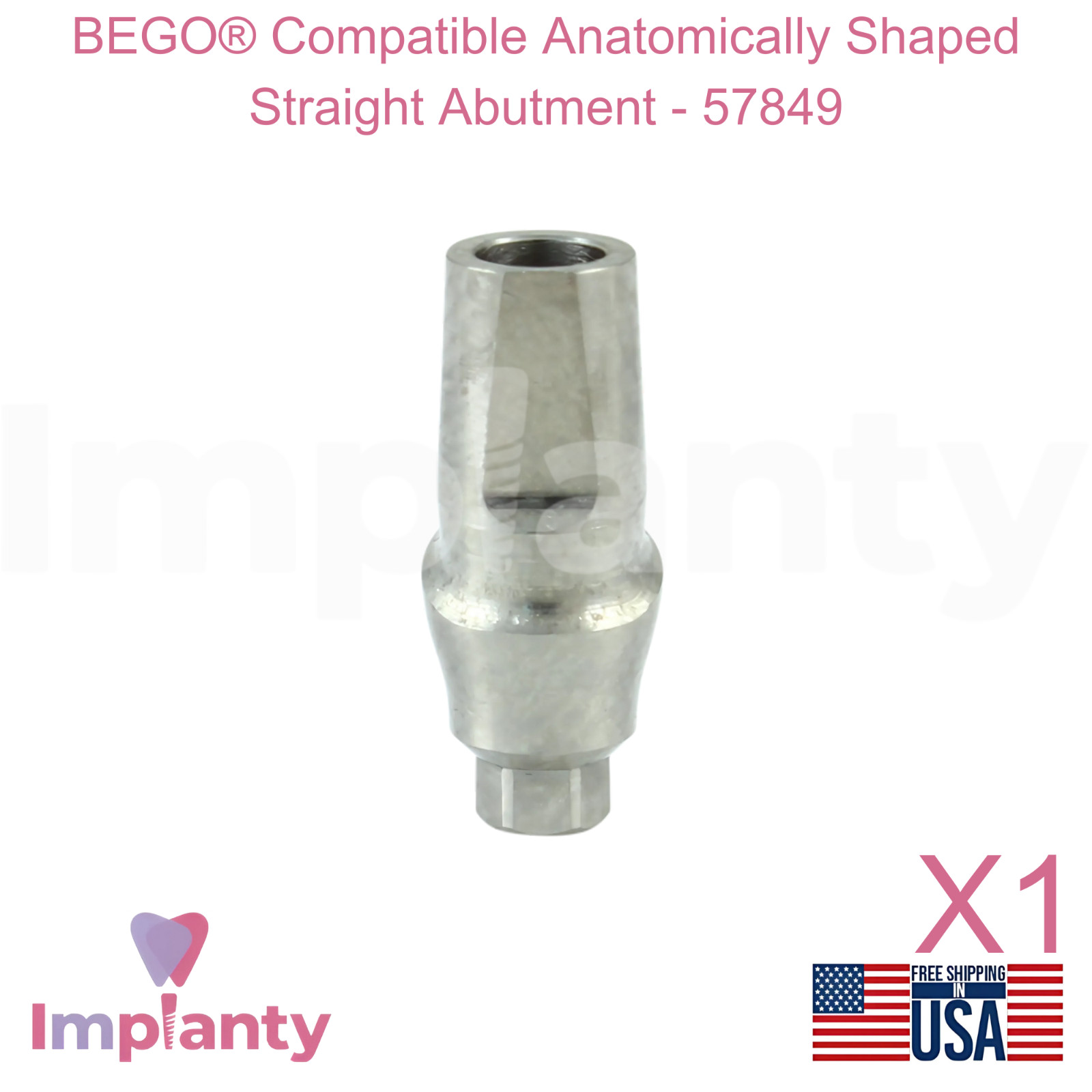 Bego® Compatible AnatomicaIIy Shaped Straight Dental Prosthetic 57849 Ø4.1mm