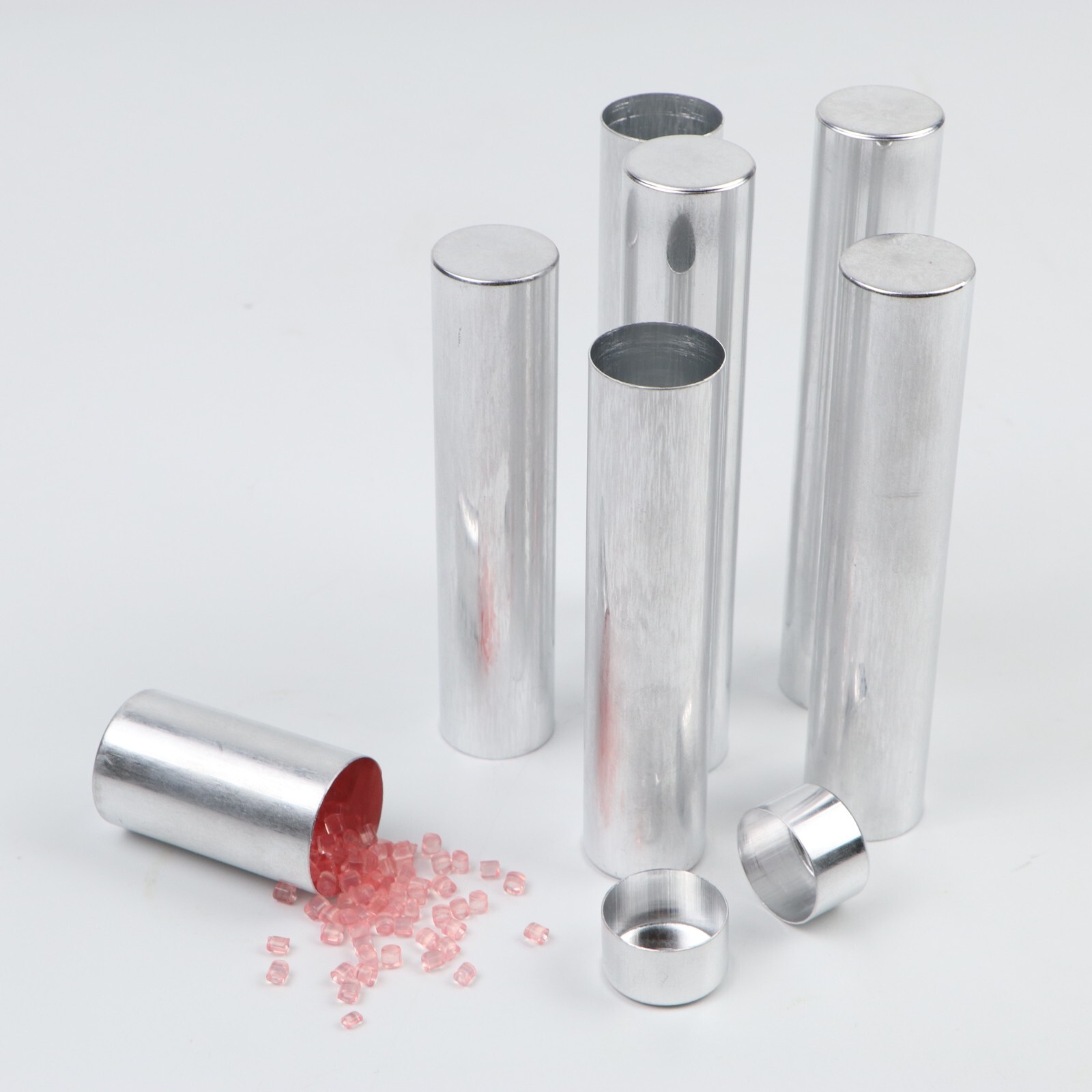 100pcs Dental Lab Empty Aluminium Cartridge for Flexible Partial Material OD25mm