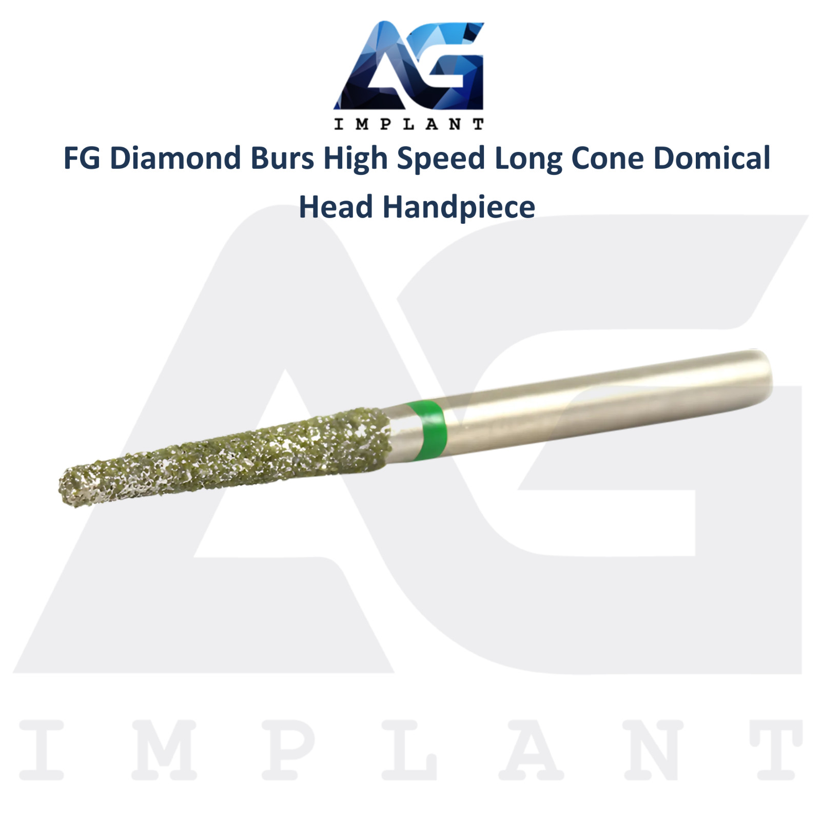 Dental FG Diamond 10 Burs High Speed Long Cone Domical Head Handpiece Tool